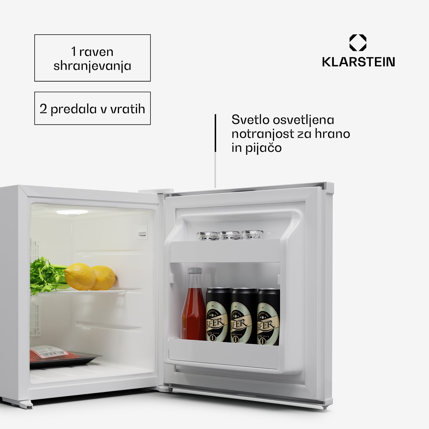 Matterhorn 28, mini hladilnik, 28 litrov, 35 dB, kompakten, z možnostjo zaklepanja 28 Ltr | Bela