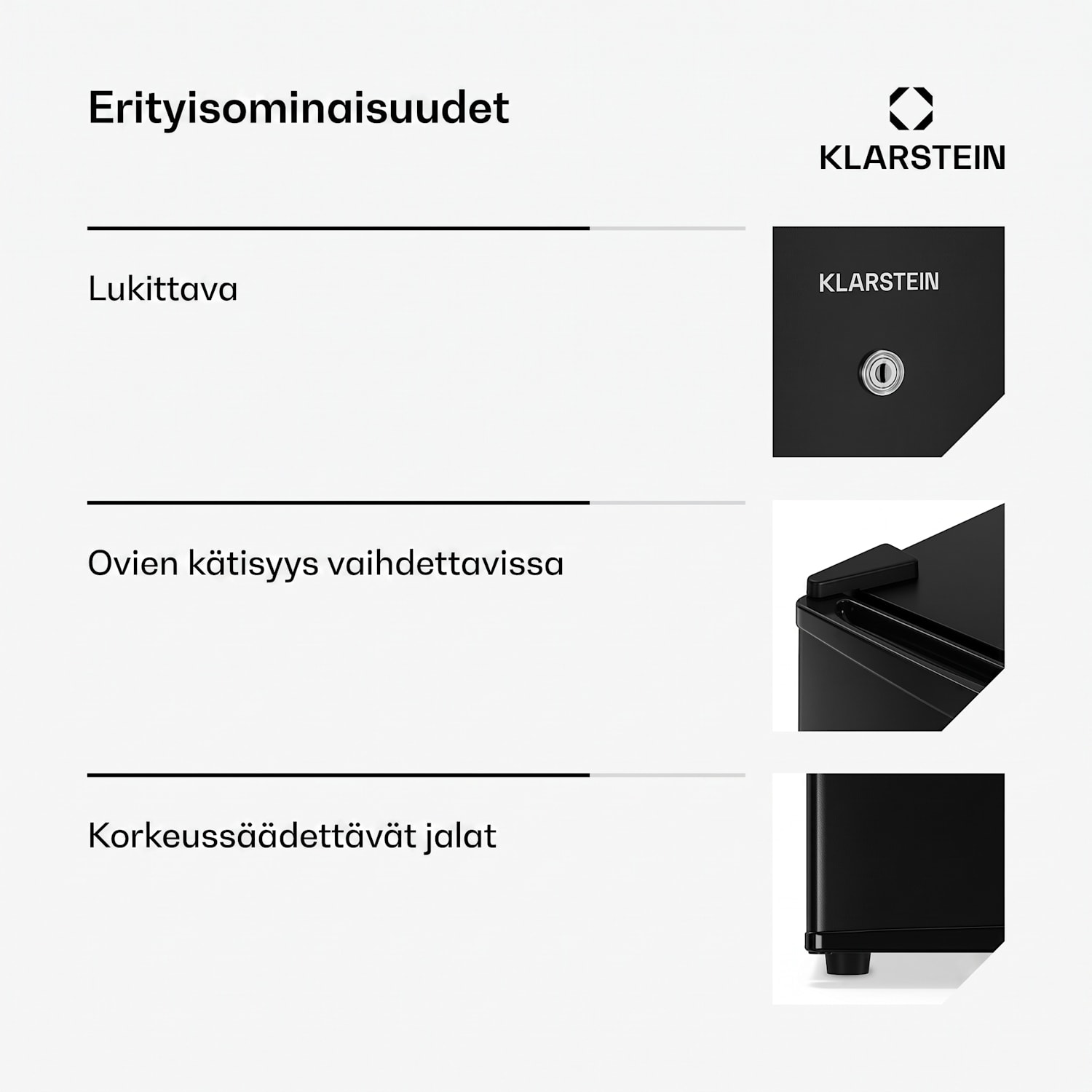 Matterhorn 44 minijääkaappi 44 litraa 35 dB kompakti lukittava 44 L | Musta