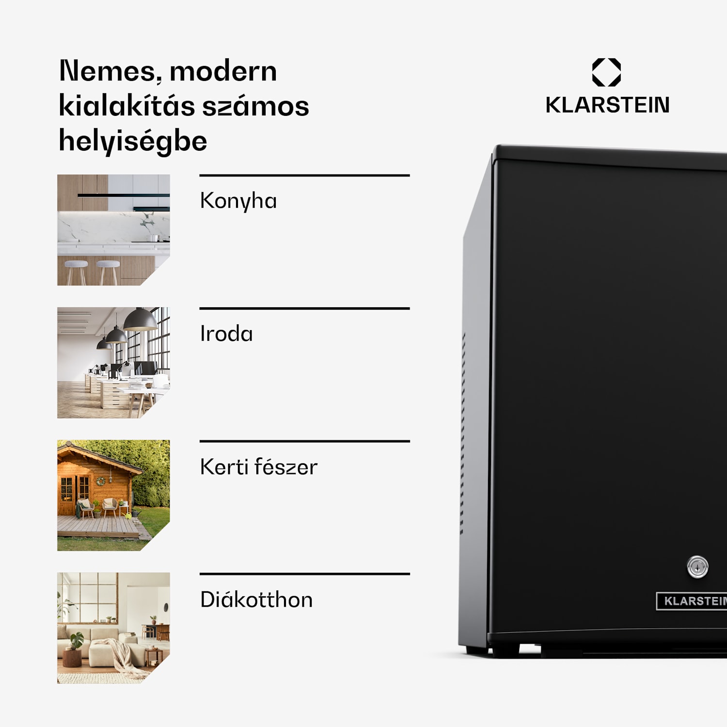 Matterhorn 44, mini hűtőszekrény, 44 literes, 35 dB, kompakt, zárható 44 Ltr | Fekete