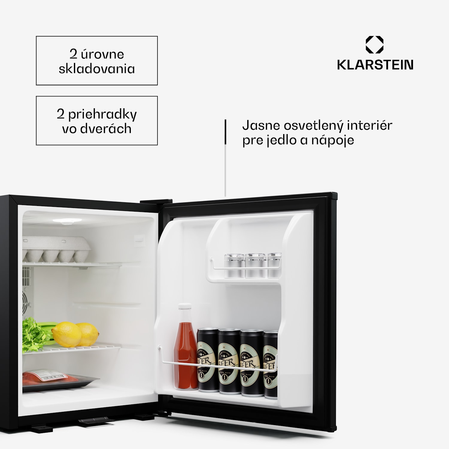 Matterhorn 44, mini chladnička, 44 litrov, 35 dB, kompaktná, uzamykateľná 44 litrov | Čierna