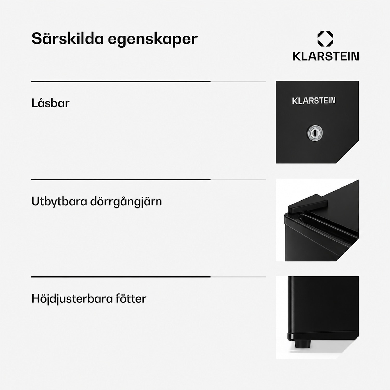 Matterhorn 44 minikyl 44 liter 35 dB kompakt låsbar 44 L | Svart