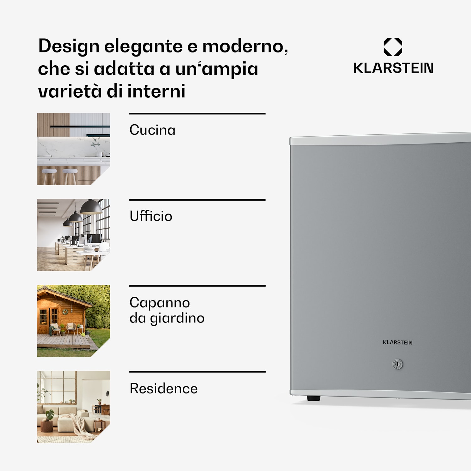 Matterhorn 44 - Mini frigo, 44 litri, 35 dB, compatto, con serratura 44 Ltr | Acciaio inox