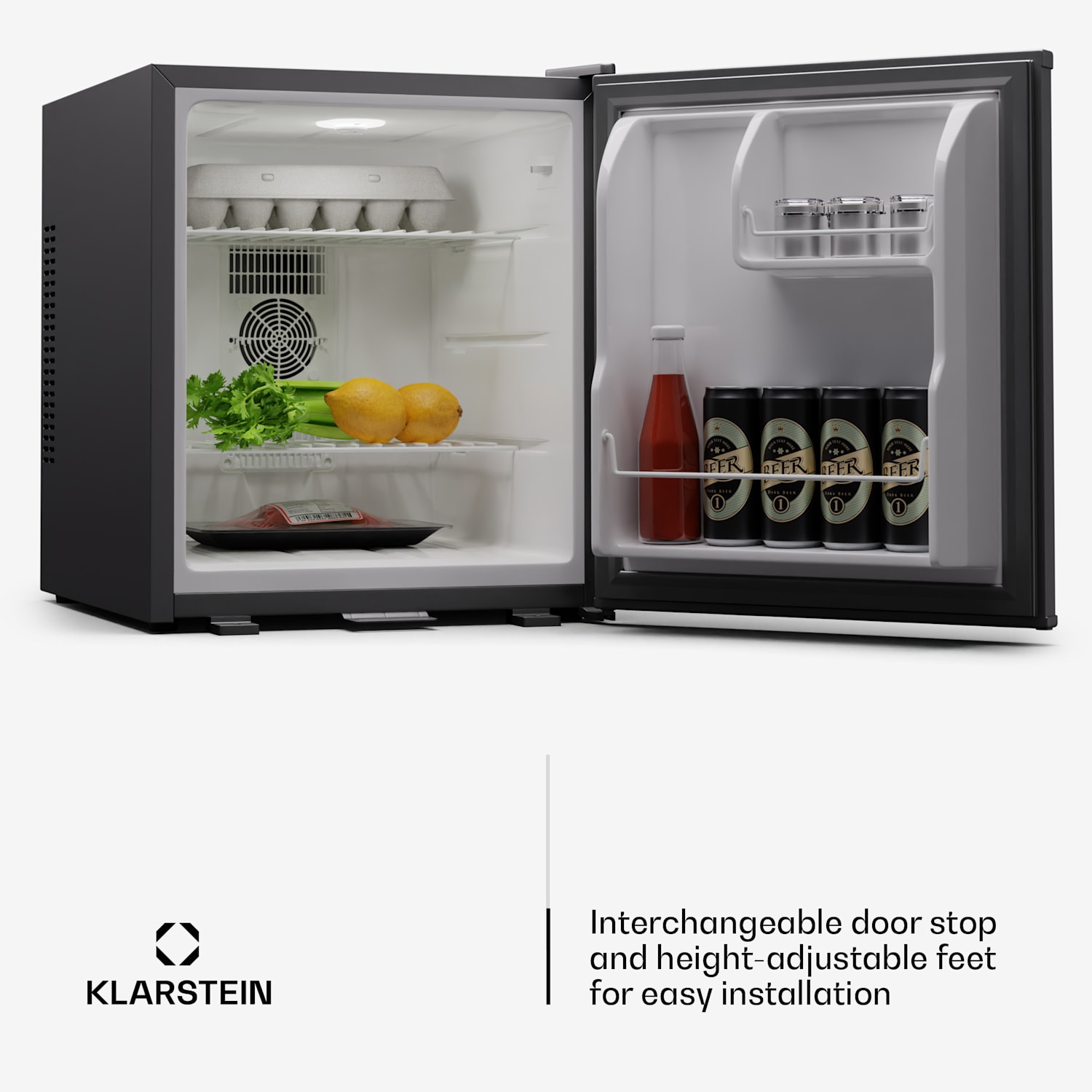 Matterhorn 44 minijääkaappi 44 litraa 35 dB kompakti lukittava 44 l | Ruostumaton Teräs