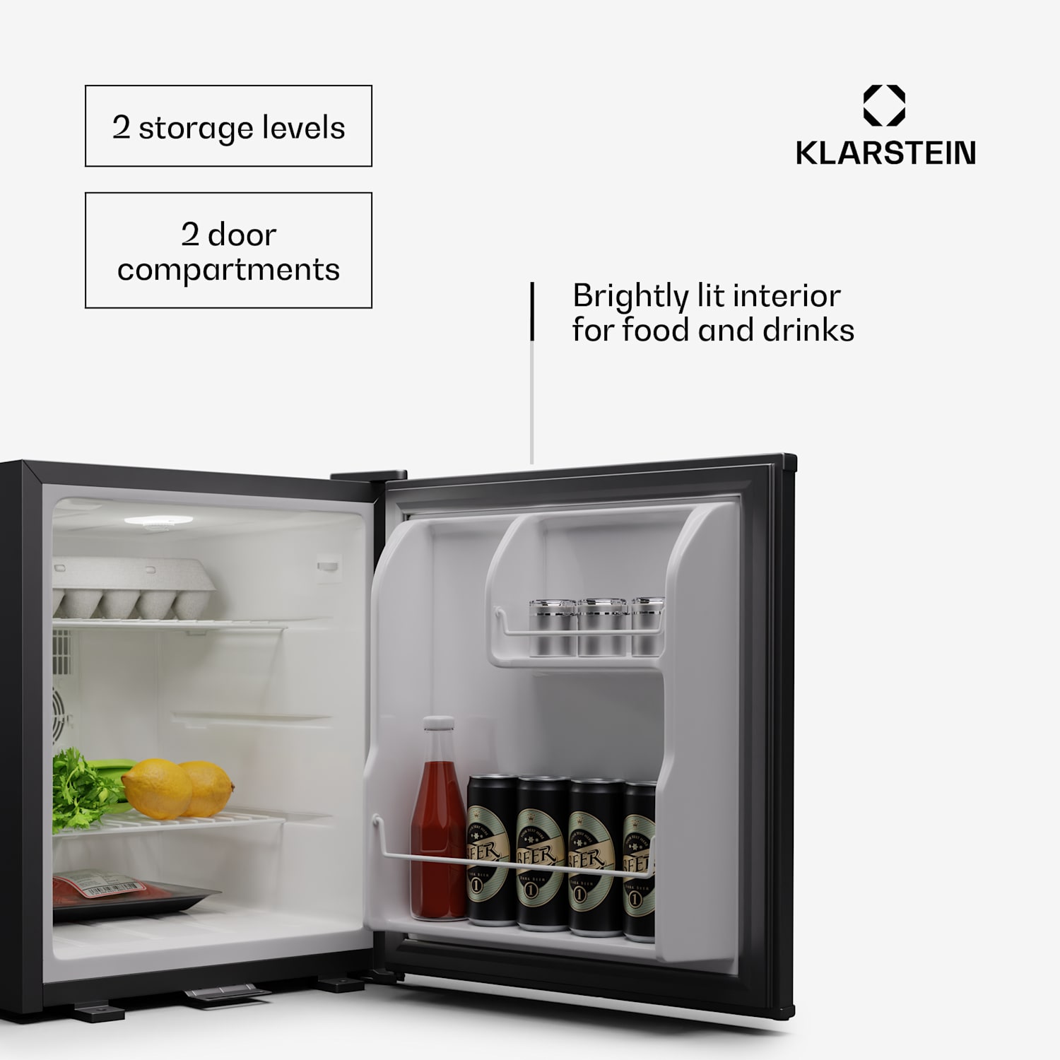 Matterhorn 44 minijääkaappi 44 litraa 35 dB kompakti lukittava 44 l | Ruostumaton Teräs