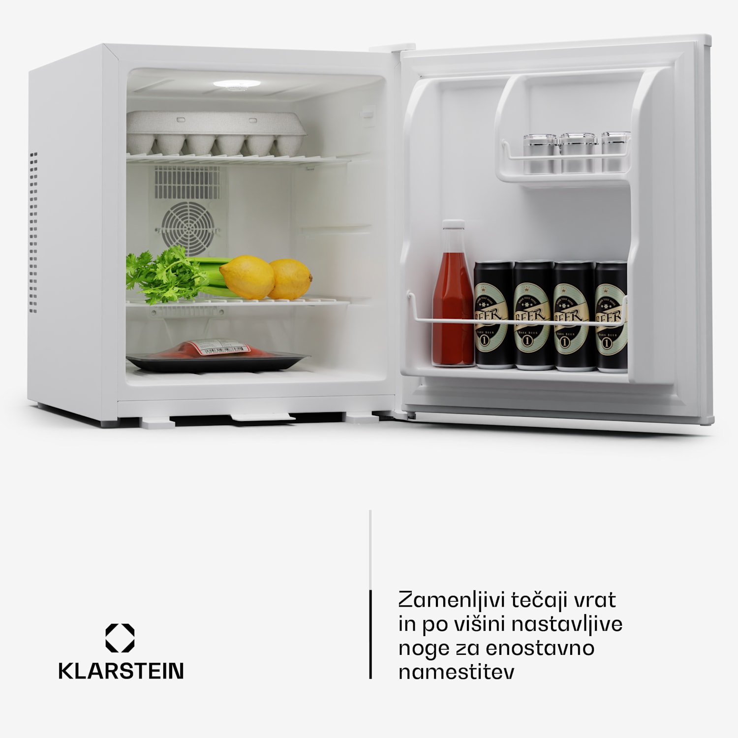 Matterhorn 44, mini hladilnik, 44 litrov, 35 dB, kompakten, z možnostjo zaklepanja 44 Ltr | Bela