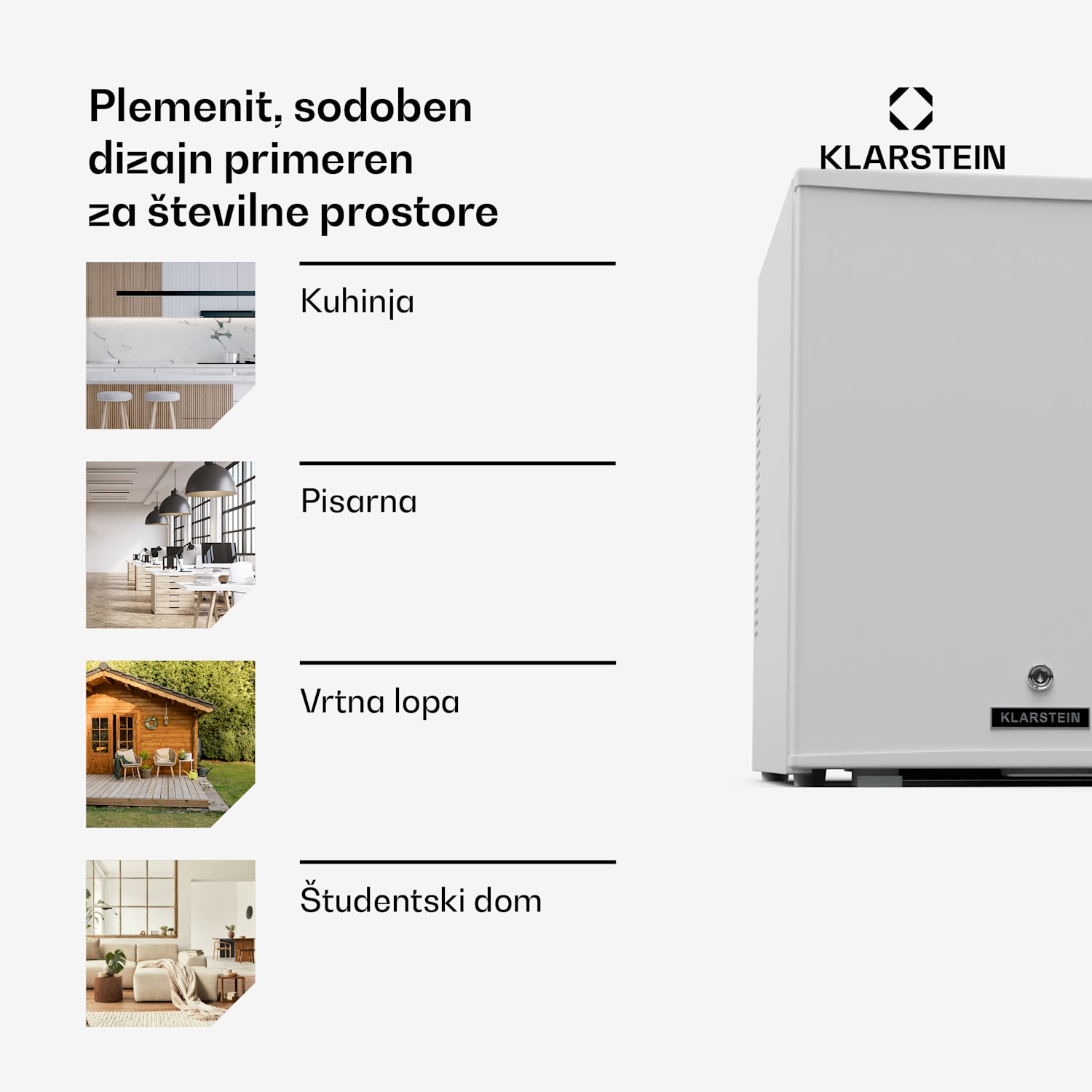 Matterhorn 44, mini hladilnik, 44 litrov, 35 dB, kompakten, z možnostjo zaklepanja 44 Ltr | Bela