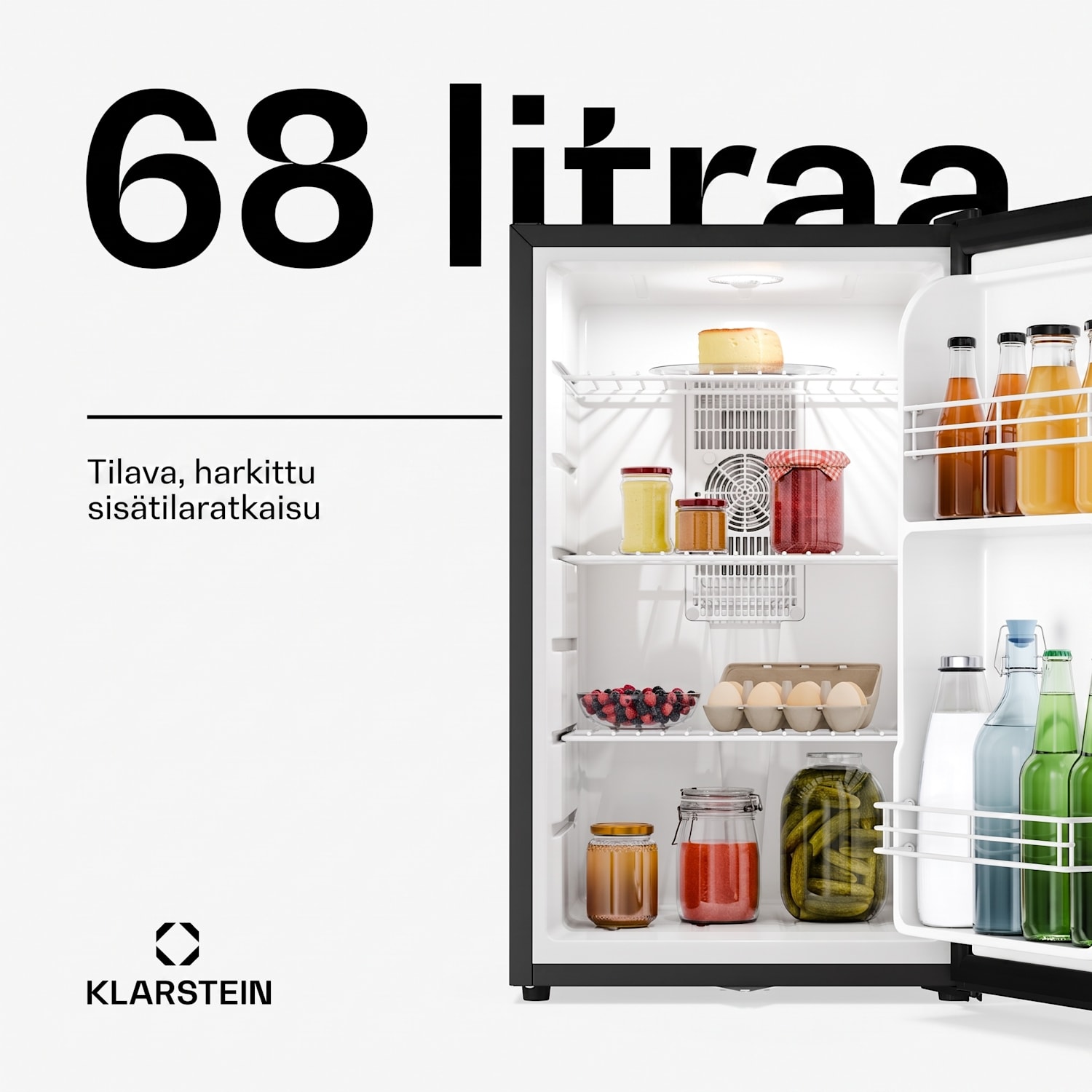 Matterhorn 68 minijääkaappi 68 litraa 35 dB kompakti lukittava 68 L | Musta