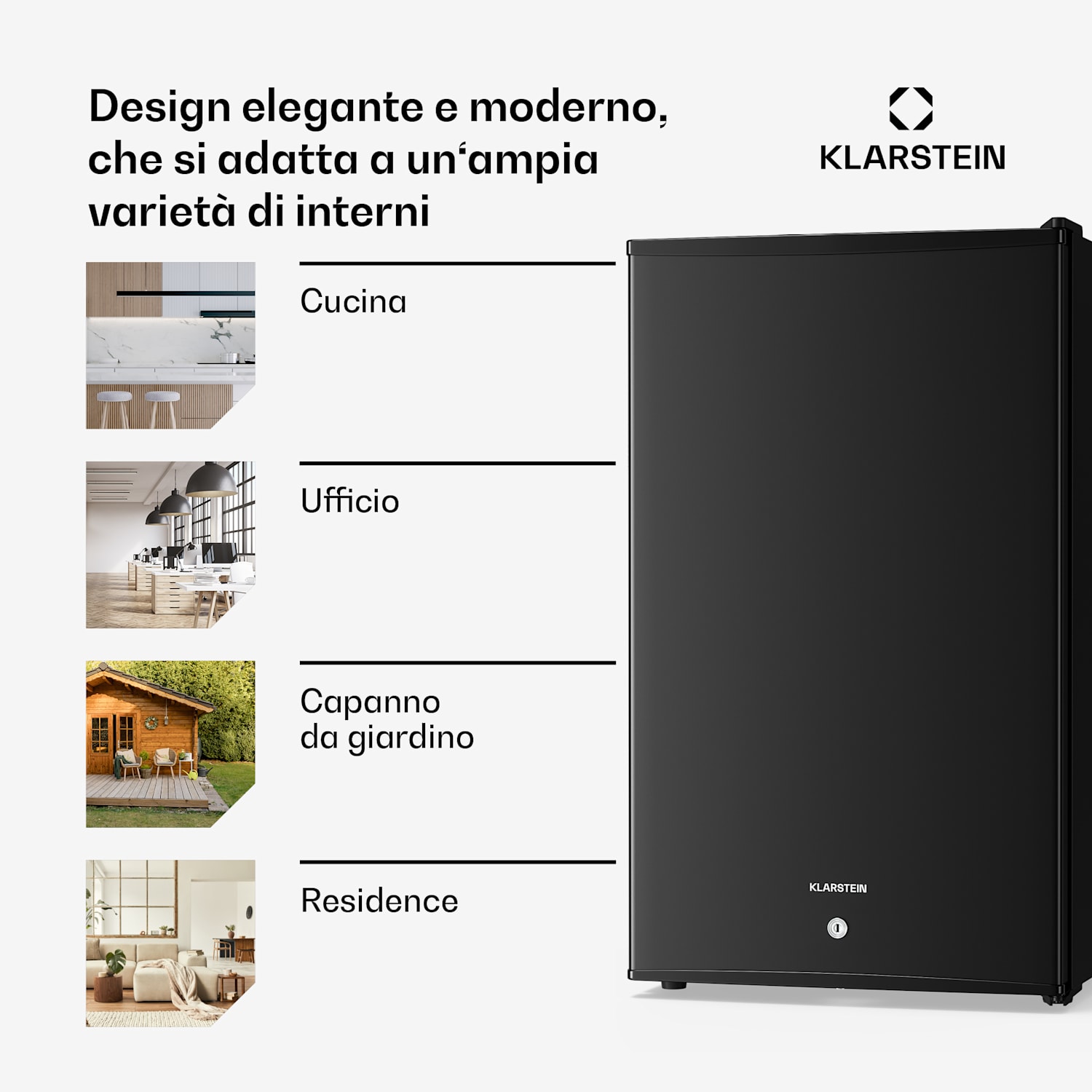 Matterhorn 68 - Mini frigo, 68 litri, 35 dB, compatto, con serratura 68 Ltr | Nero