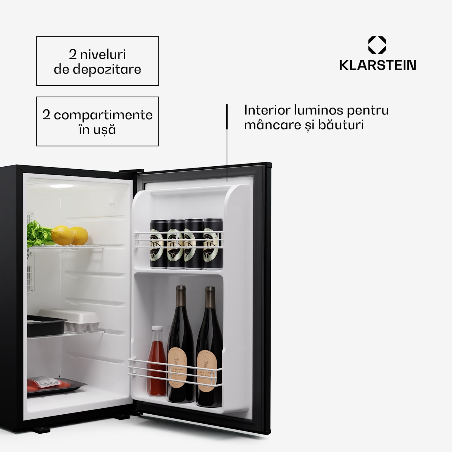 Matterhorn 68, mini-frigider, 68 litri, 35 dB, compact, cu cheie 68 Ltr | Negru