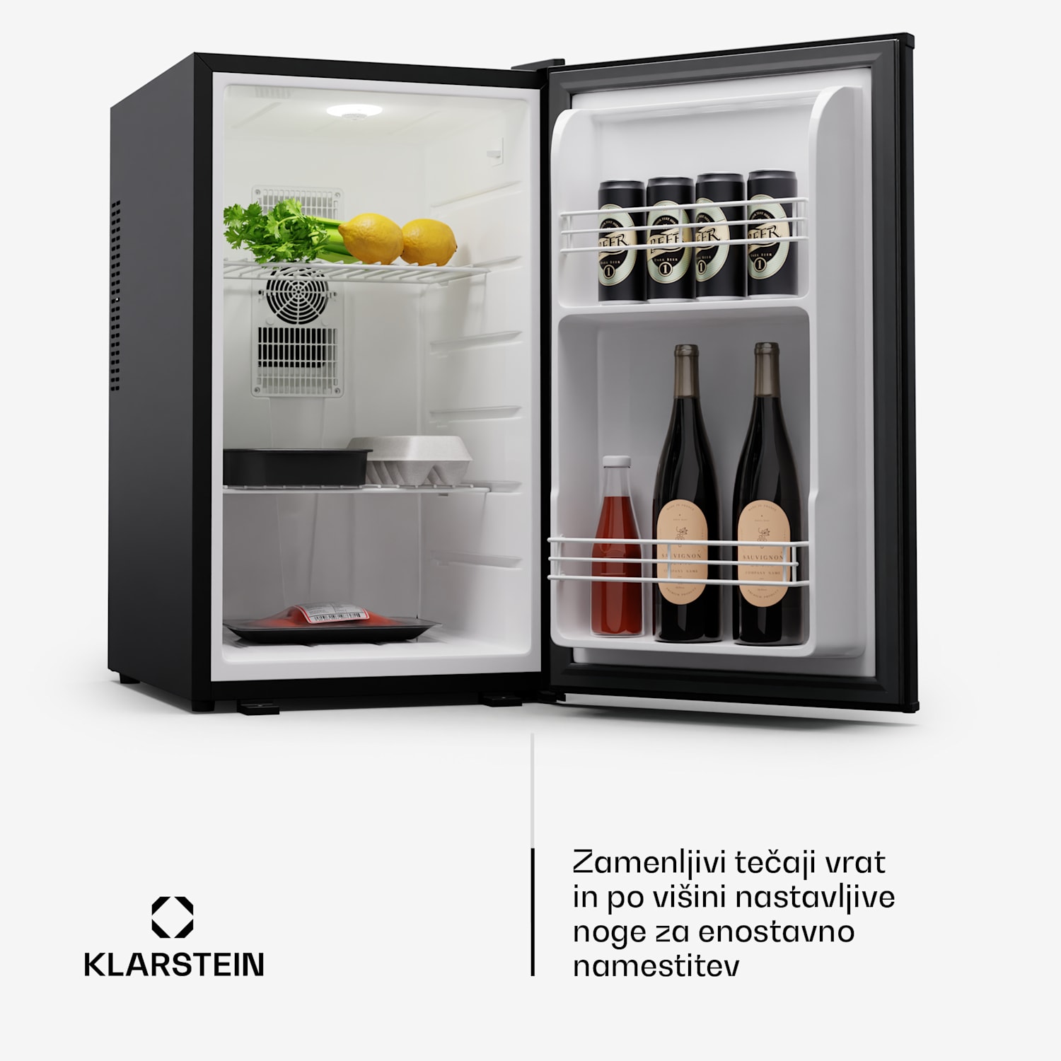 Matterhorn 68, mini hladilnik, 68 litrov, 35 dB, kompakten, z možnostjo zaklepanja 68 Ltr | Črna