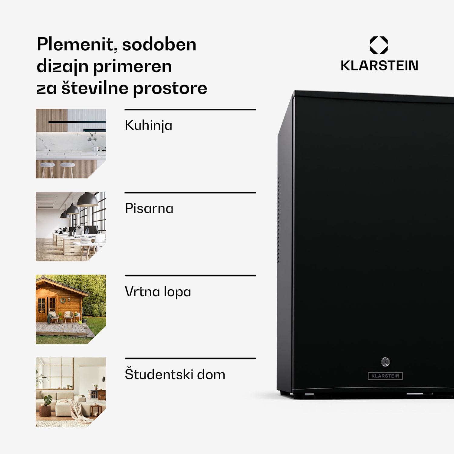 Matterhorn 68, mini hladilnik, 68 litrov, 35 dB, kompakten, z možnostjo zaklepanja 68 Ltr | Črna