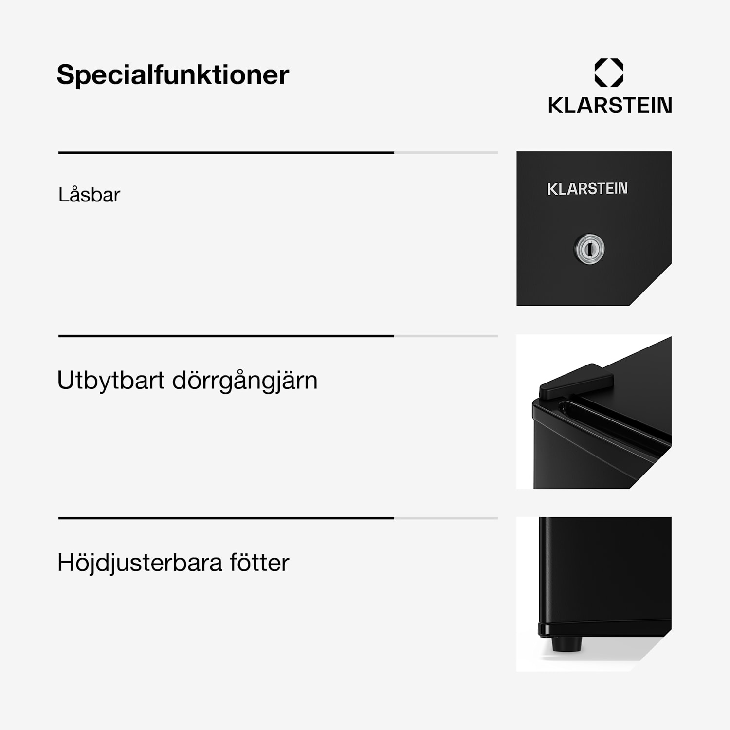 Matterhorn 68 minikyl 68 liter 35 dB kompakt låsbar 68 L | Svart