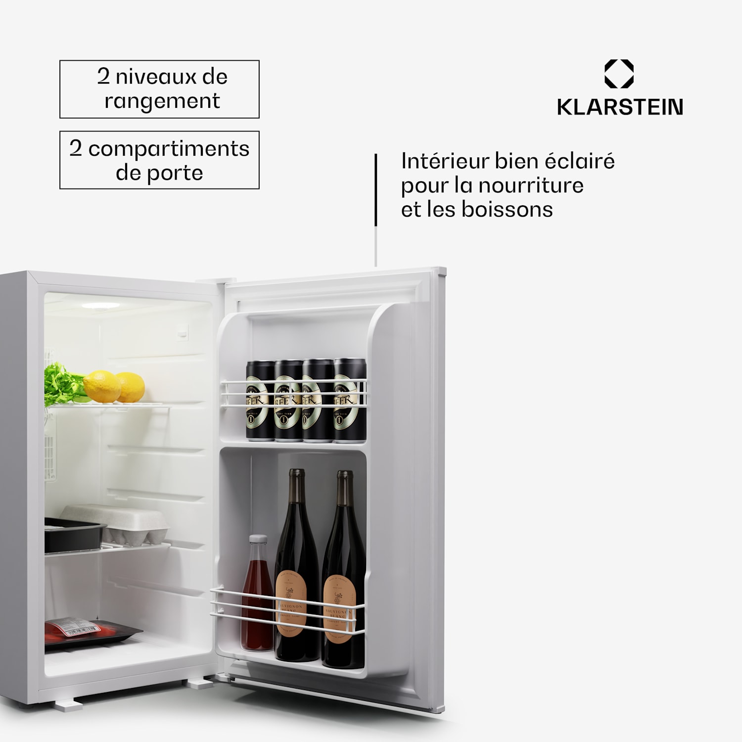 Matterhorn 68 mini-koelkast 68 liter 35 dB compact af te sluiten 68 ltr | Wit