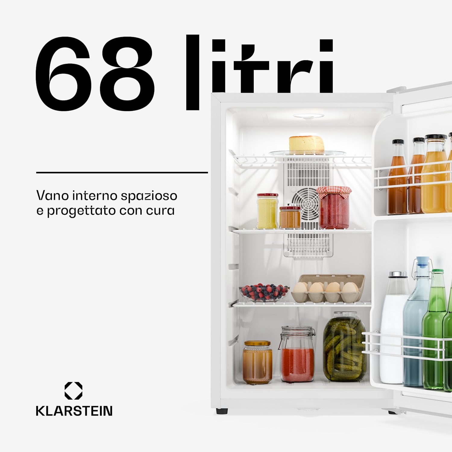 Matterhorn 68 - Mini frigo, 68 litri, 35 dB, compatto, con serratura 68 Ltr | Bianco