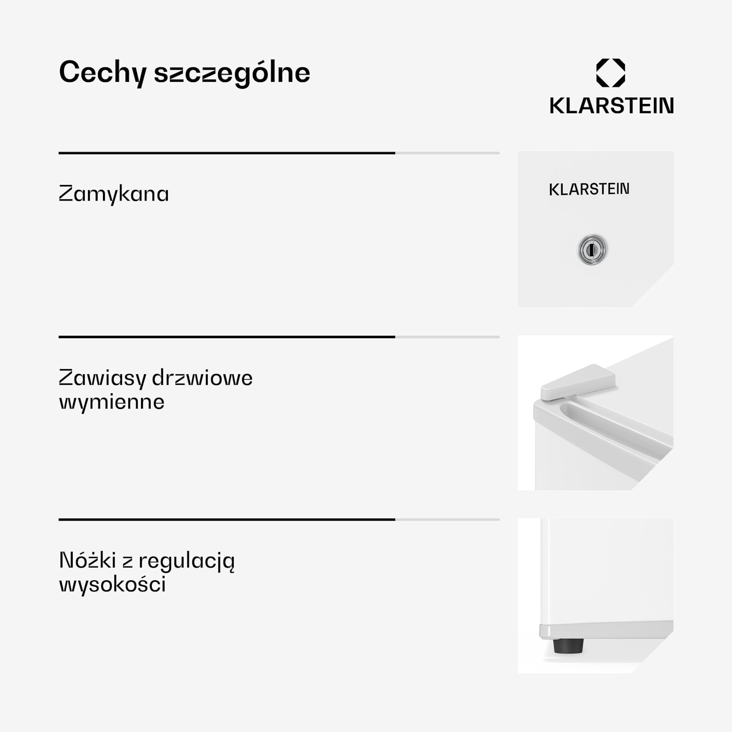 Matterhorn 68, mini lodówka, minibar, 68 l, 35 dB, kompaktowa, zamykana na klucz 68 Ltr | Biały