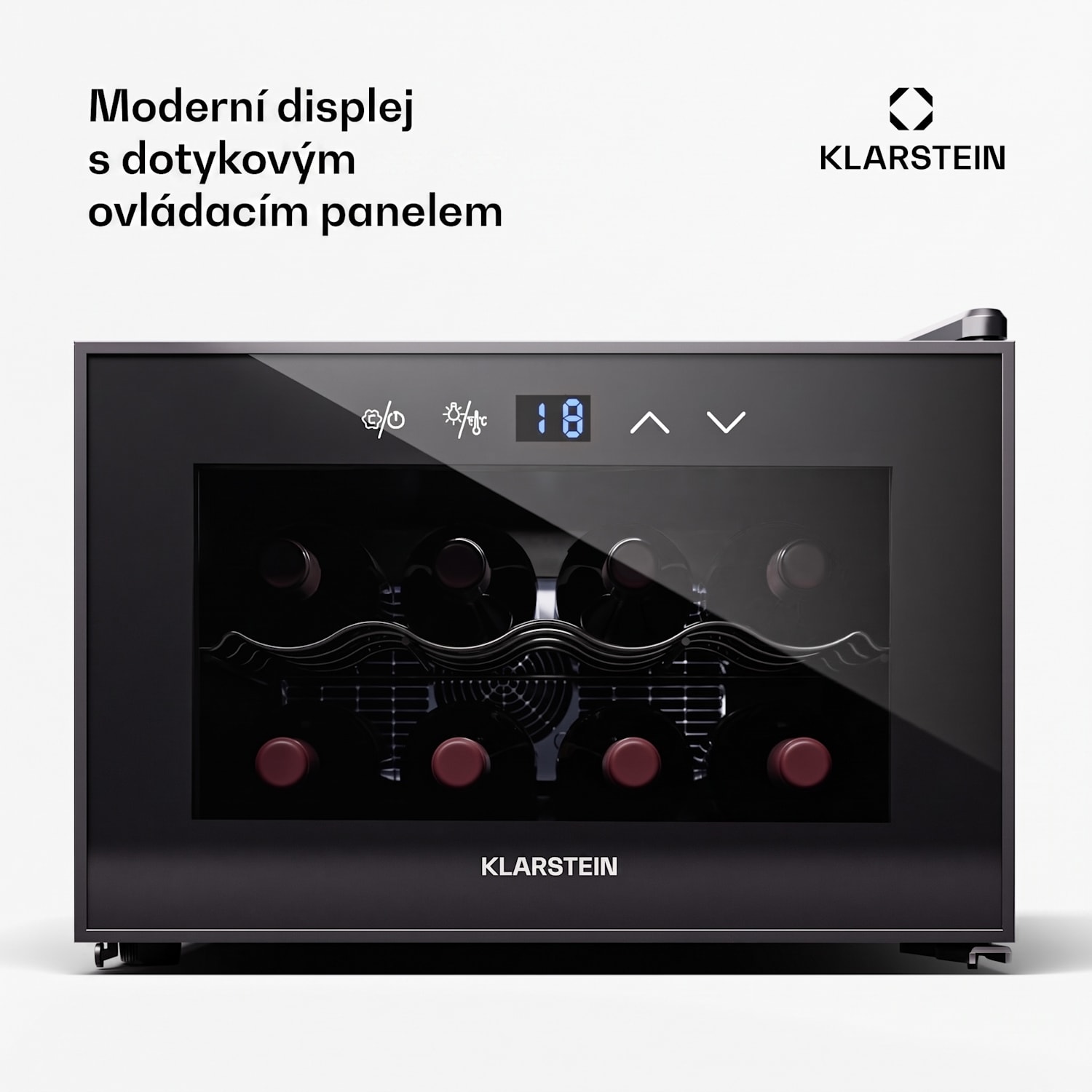 Shiraz 8 Slim Uno, vinotéka, 8 lahví, 8-18 °C, dotykové ovládání 8 lahví | 1 chladící zóna | Černá