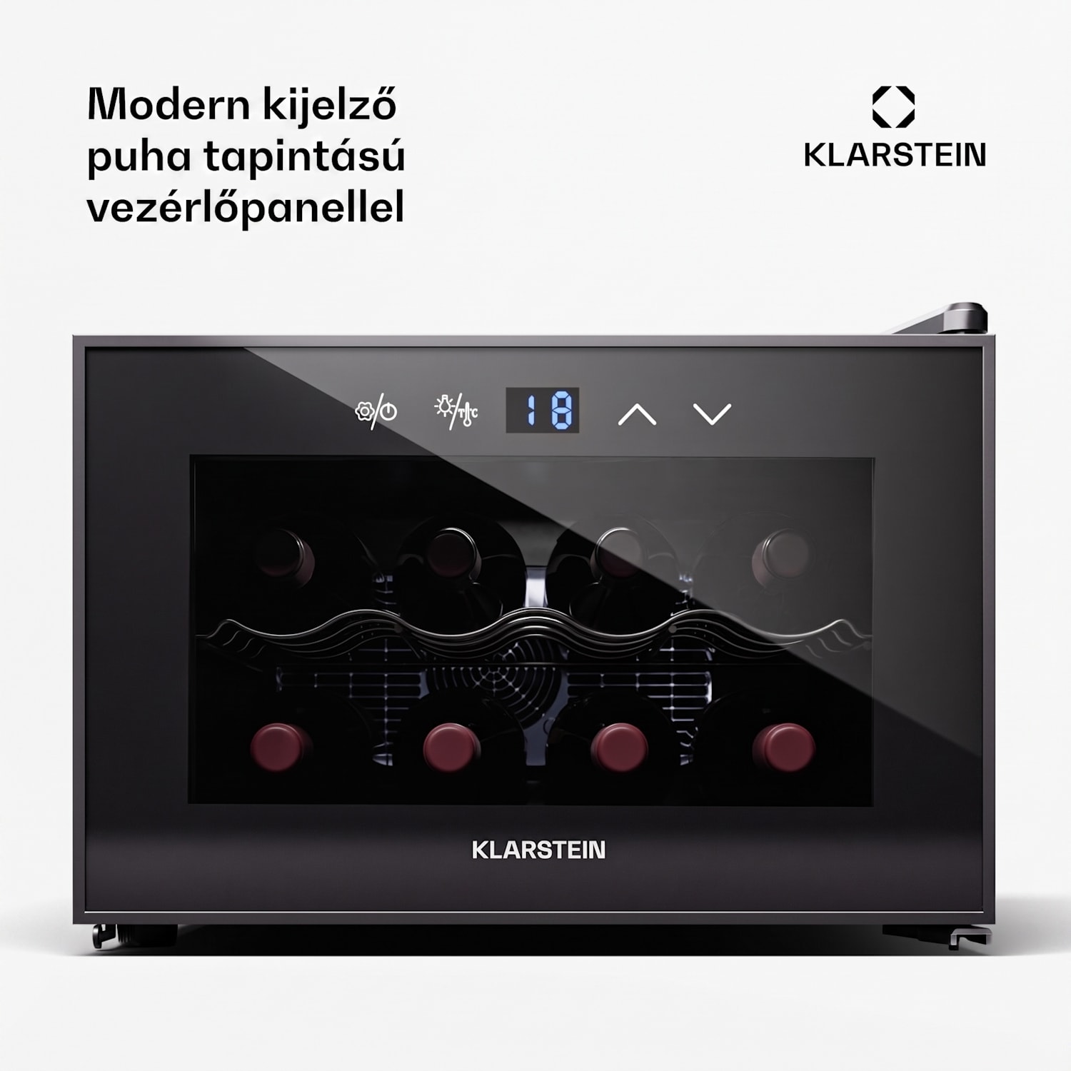 Shiraz 8 Uno, borhűtő, 8 palack, 8 - 18 °C, érintős vezérlés 8 palack | 1 hűtőzóna | Fekete