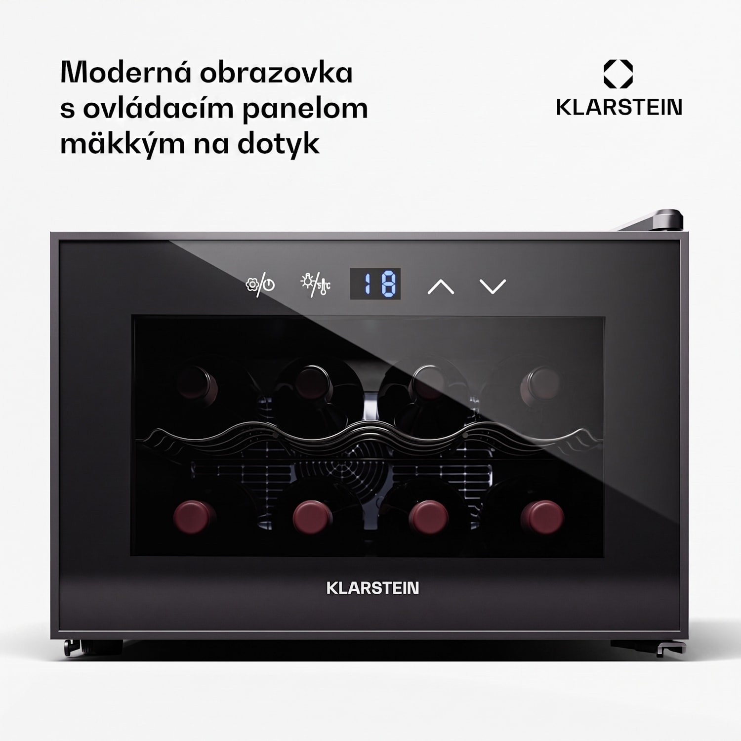 Shiraz 8 Uno, vinotéka, 8 fliaš, 8-18°C, dotykové ovládanie 8 fliaš | 1 chladiaca zóna | Čierna
