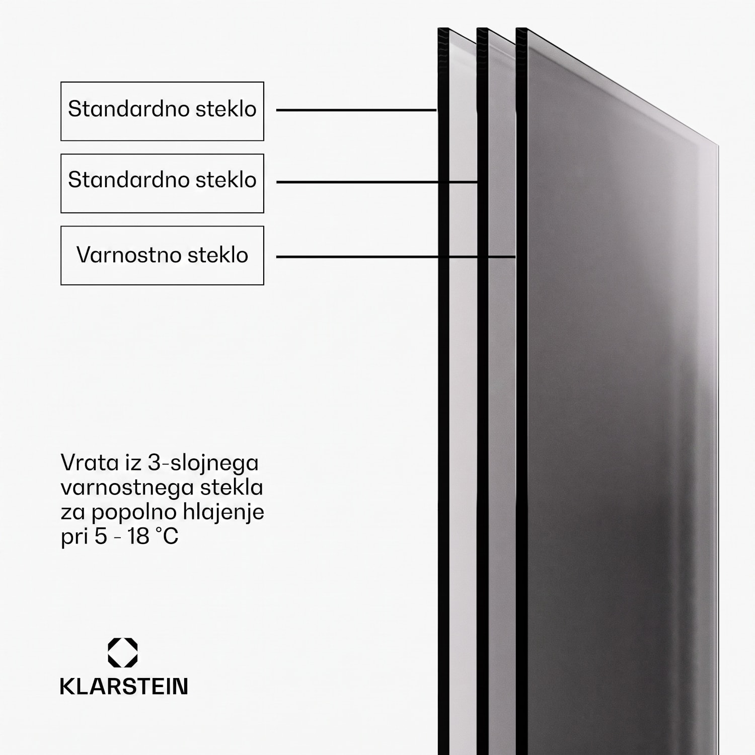 Shiraz 8 Uno, hladilnik za vino, 8 steklenic, 8 - 18 °C, upravljanje na dotik 8 steklenic | 1 | Črna