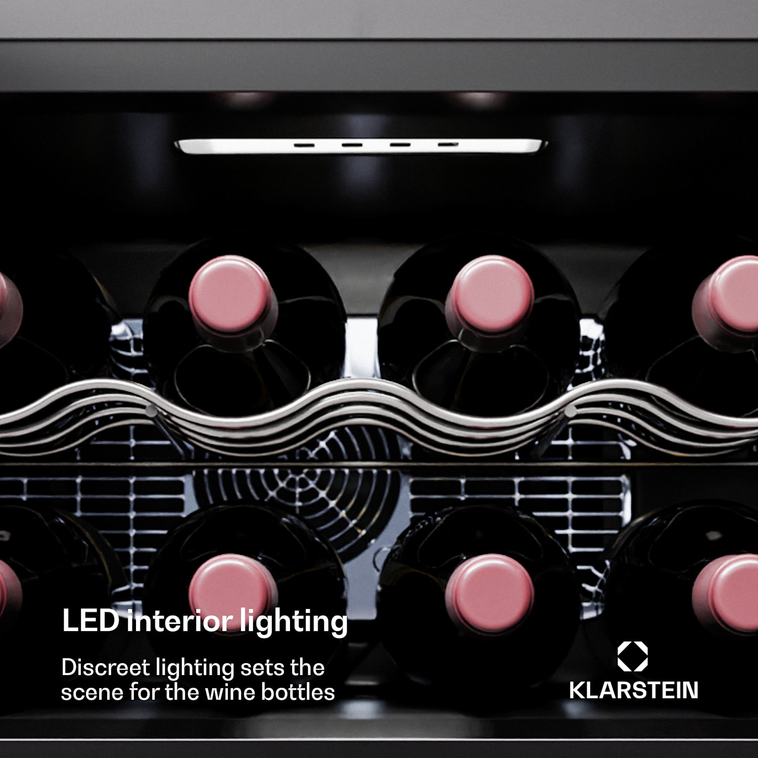 Shiraz 8 Uno, borhűtő, 8 palack, 8 - 18 °C, érintős vezérlés 8 palack | 1 hűtőzóna | Fekete