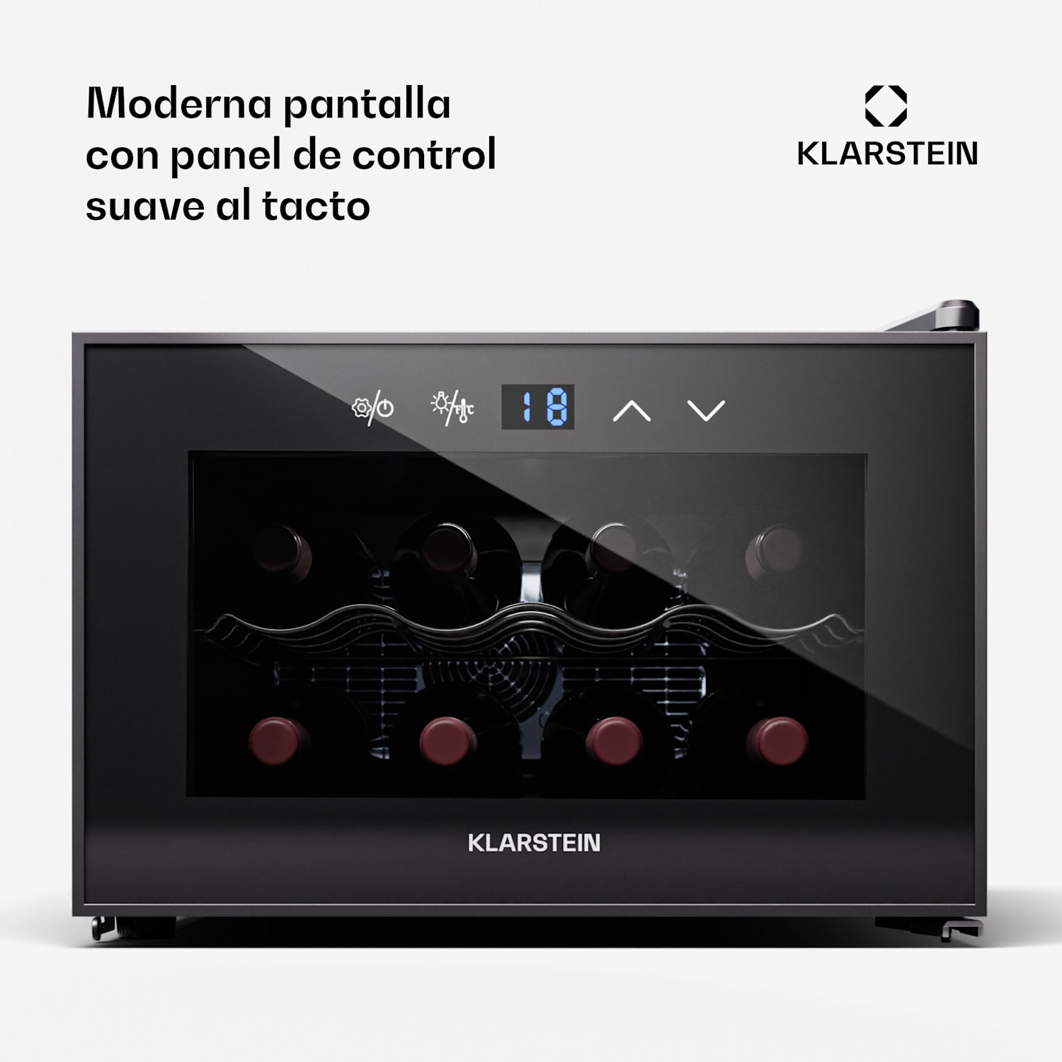 Shiraz 8 Uno, borhűtő, 8 palack, 8 - 18 °C, érintős vezérlés 8 palack | 1 hűtőzóna | Fekete