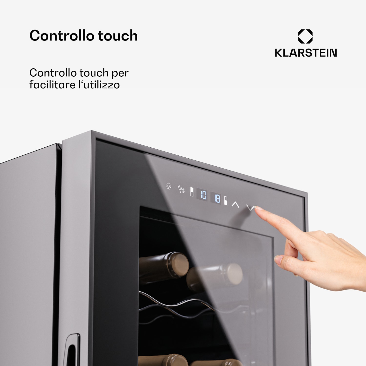 Shiraz 24 Duo - Frigorifero per vini, 2 zone, 75 L/24 bottiglie, 5-18 °C, touch 24 bottiglie | 2 jäähdytysalue | Preto