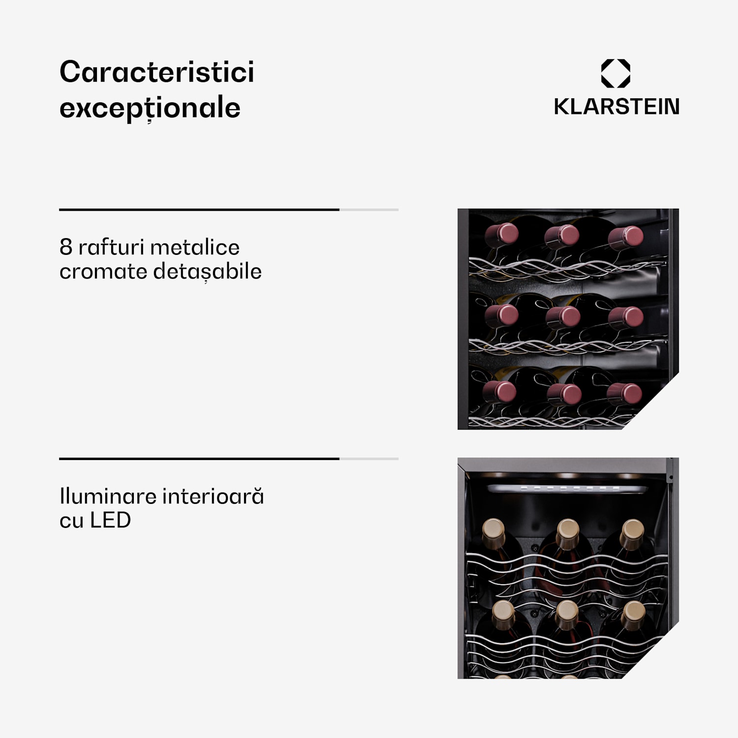 Shiraz 24 Duo, frigider pentru vin, 2 zone, 75 l / 24 sticle, 5-18 / 5-18 °C, control tactil 