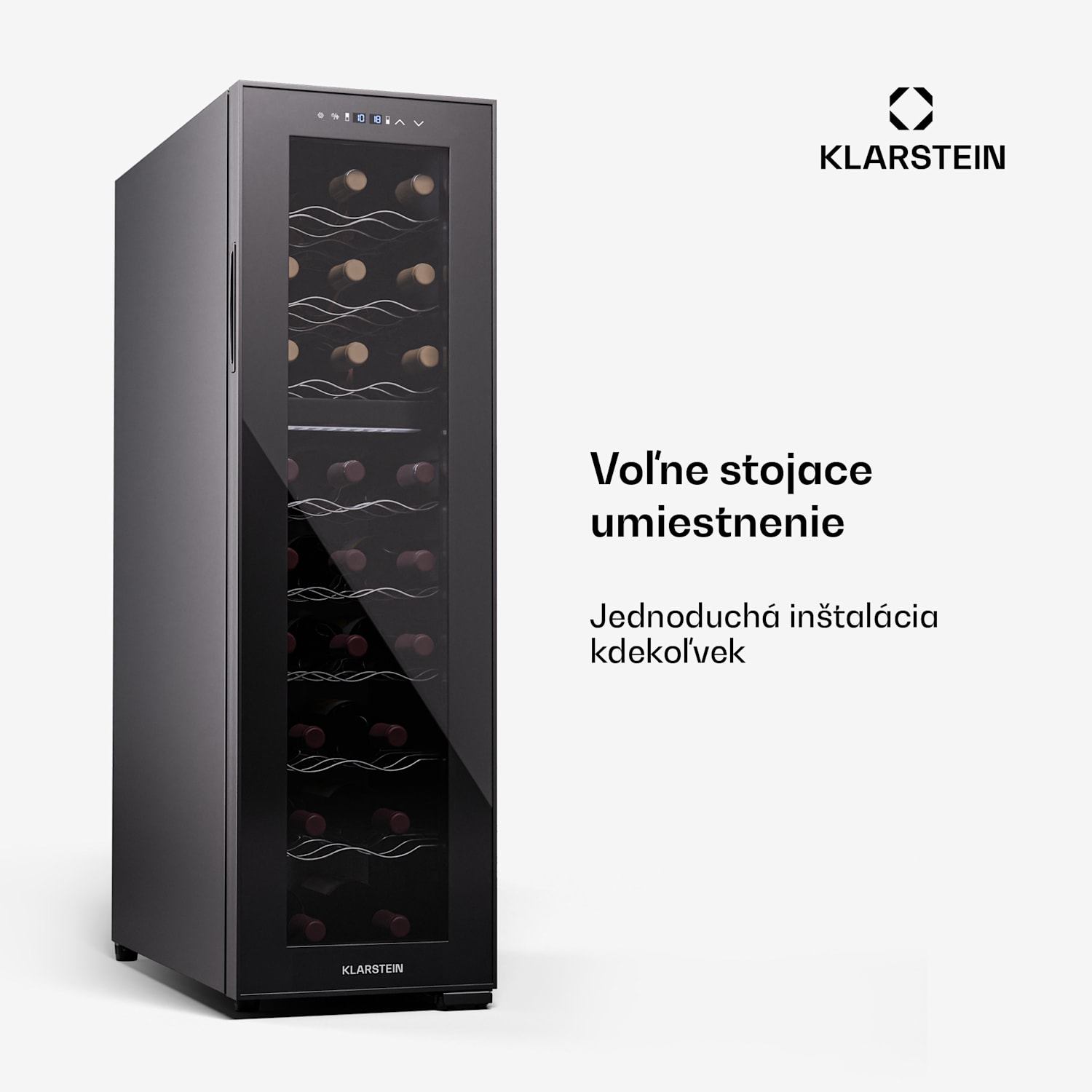 Shiraz 24 Duo, chladnička na víno, 2 zóny, 75 l/24 fliaš,  5-18 °C, dotykové ovládanie 24 botellas | 2 chladiace zóny | Čierna