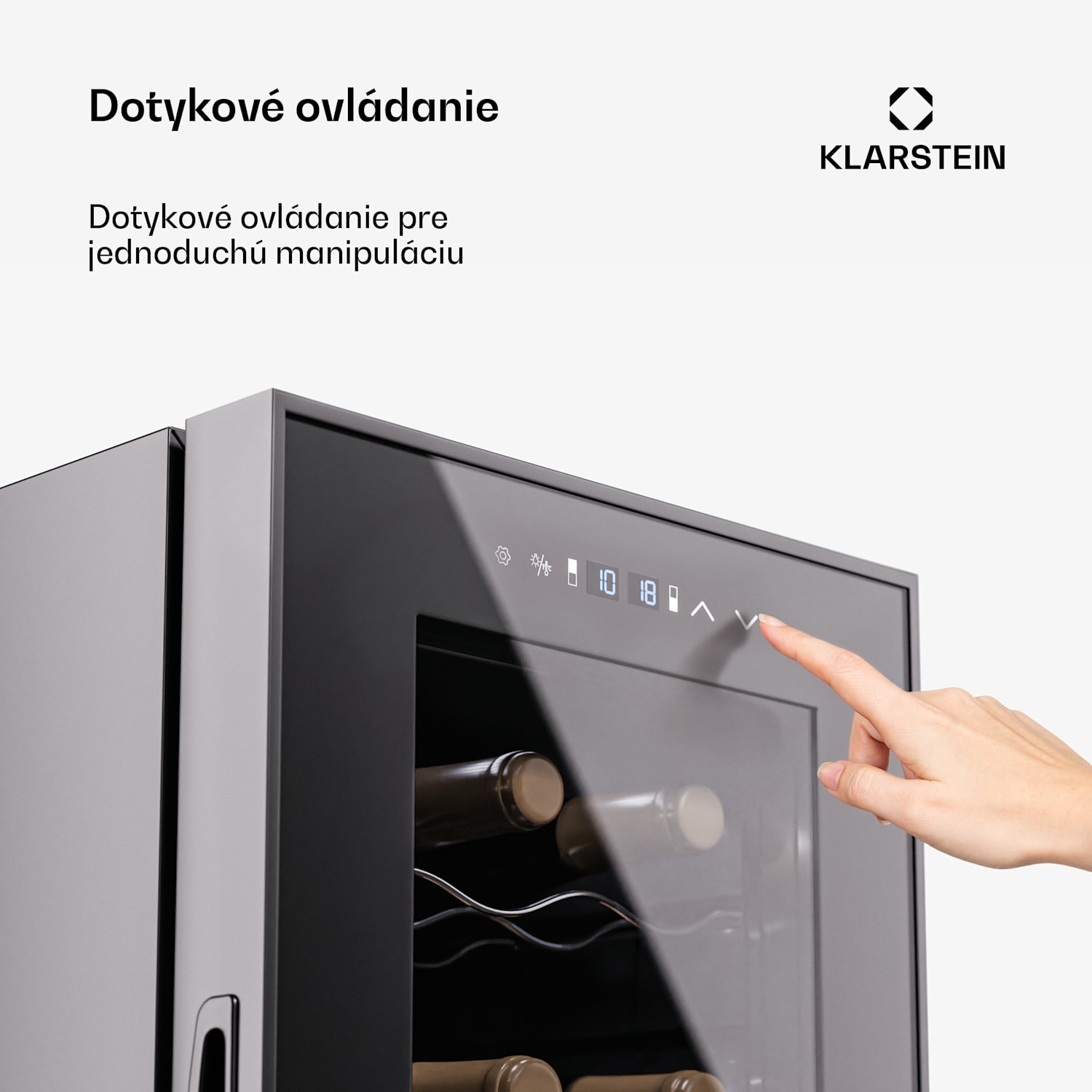 Shiraz 24 Duo, chladnička na víno, 2 zóny, 75 l/24 fliaš,  5-18 °C, dotykové ovládanie 24 botellas | 2 chladiace zóny | Čierna