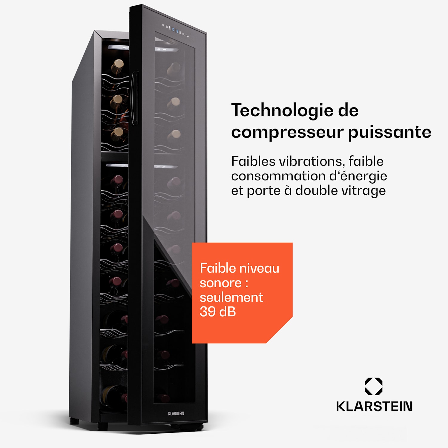 Shiraz 27 Duo wijnkoelkast 2 zones 83 liter 27 flessen 5-18°C touch 27 flessen | 2 koelzones | Zwart