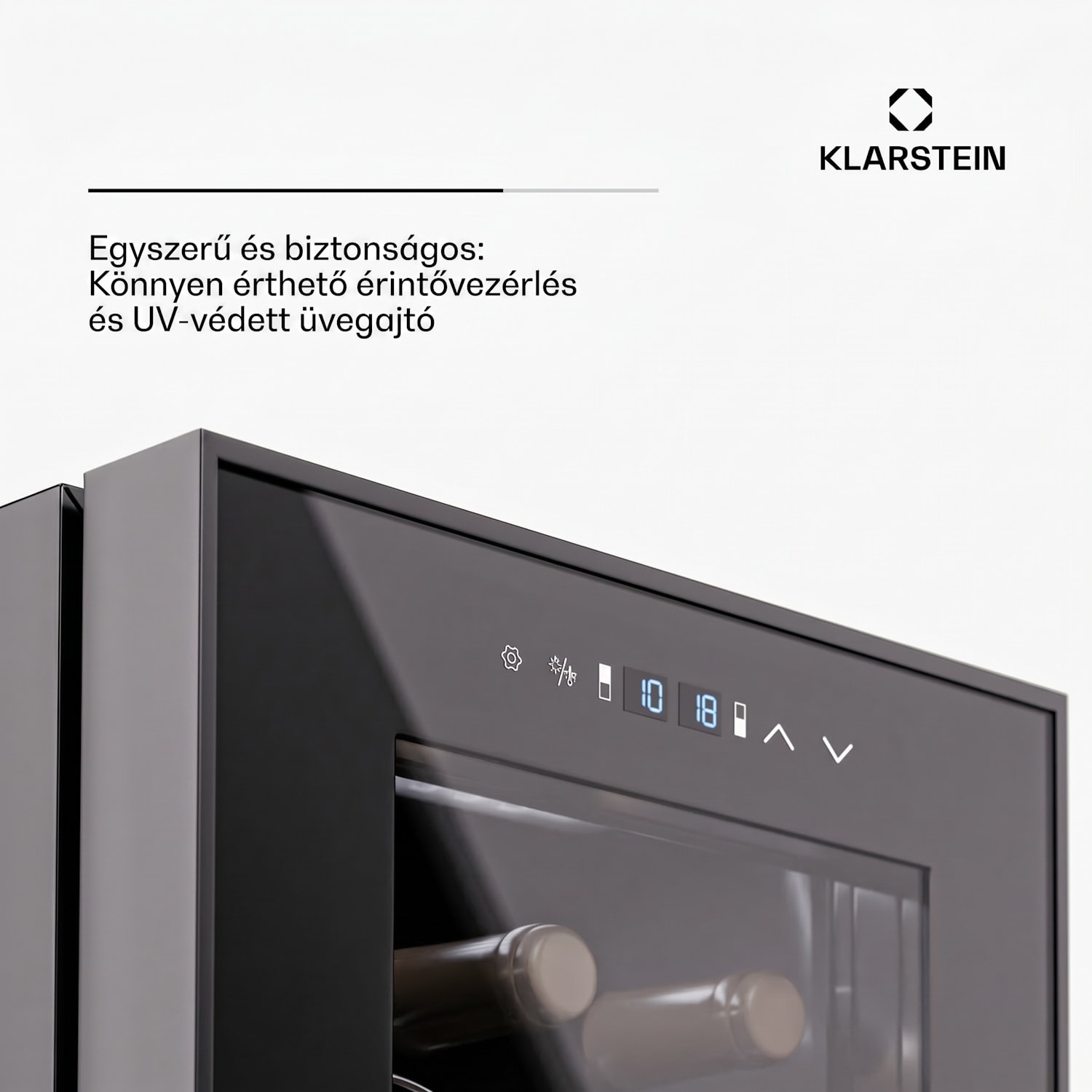 Shiraz 27 Duo, borhűtő, 2 zóna, 83 l/27 palack, 5-18 / 5-18 °C, érintésvezérlés 27 palack | 2 hűtőzóna | Fekete