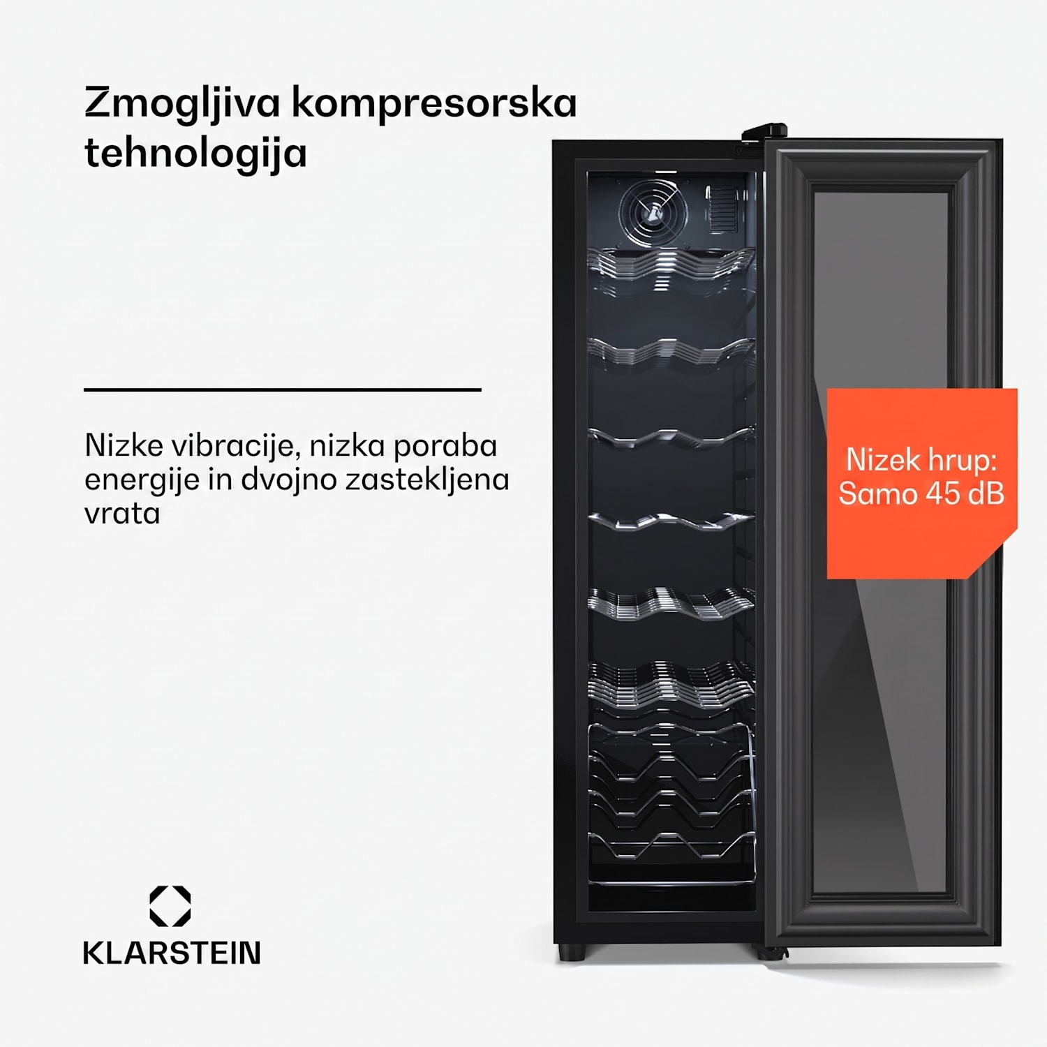 Shiraz 14 Slim Uno hladilnik za vino 14 steklenic 5 - 18 °C upravljanje na dotik 14 steklenic | 1 | Črna
