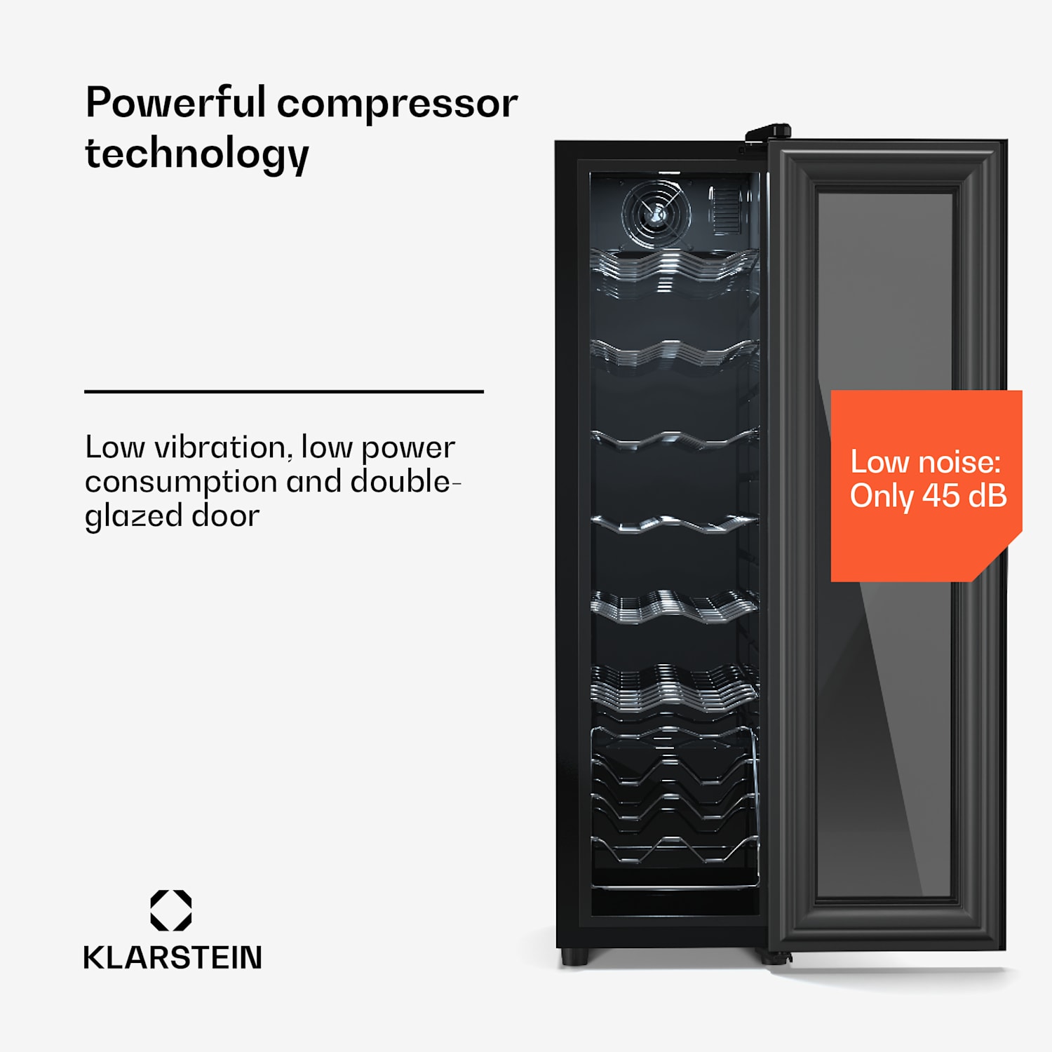 Shiraz 14 Slim Uno chladnička na víno 14 fliaš 5 - 18 °C dotykové ovládanie 14 fliaš | 1 chladiaca zóna | Čierna