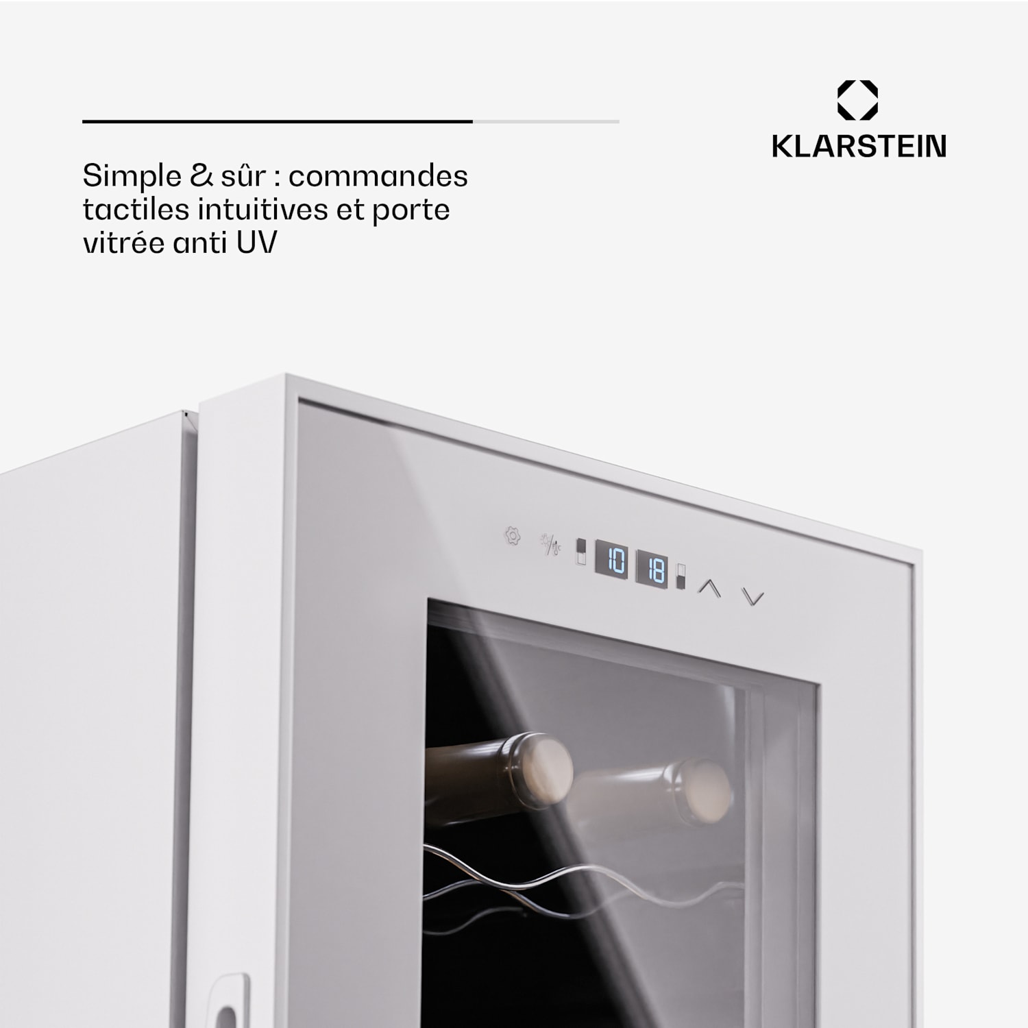 Shiraz 18 Duo Cave à vin 2 zones 53 L/18 bouteilles 5-18 °C Tactile 18 bouteilles | 2 zones de conservation | Blanc