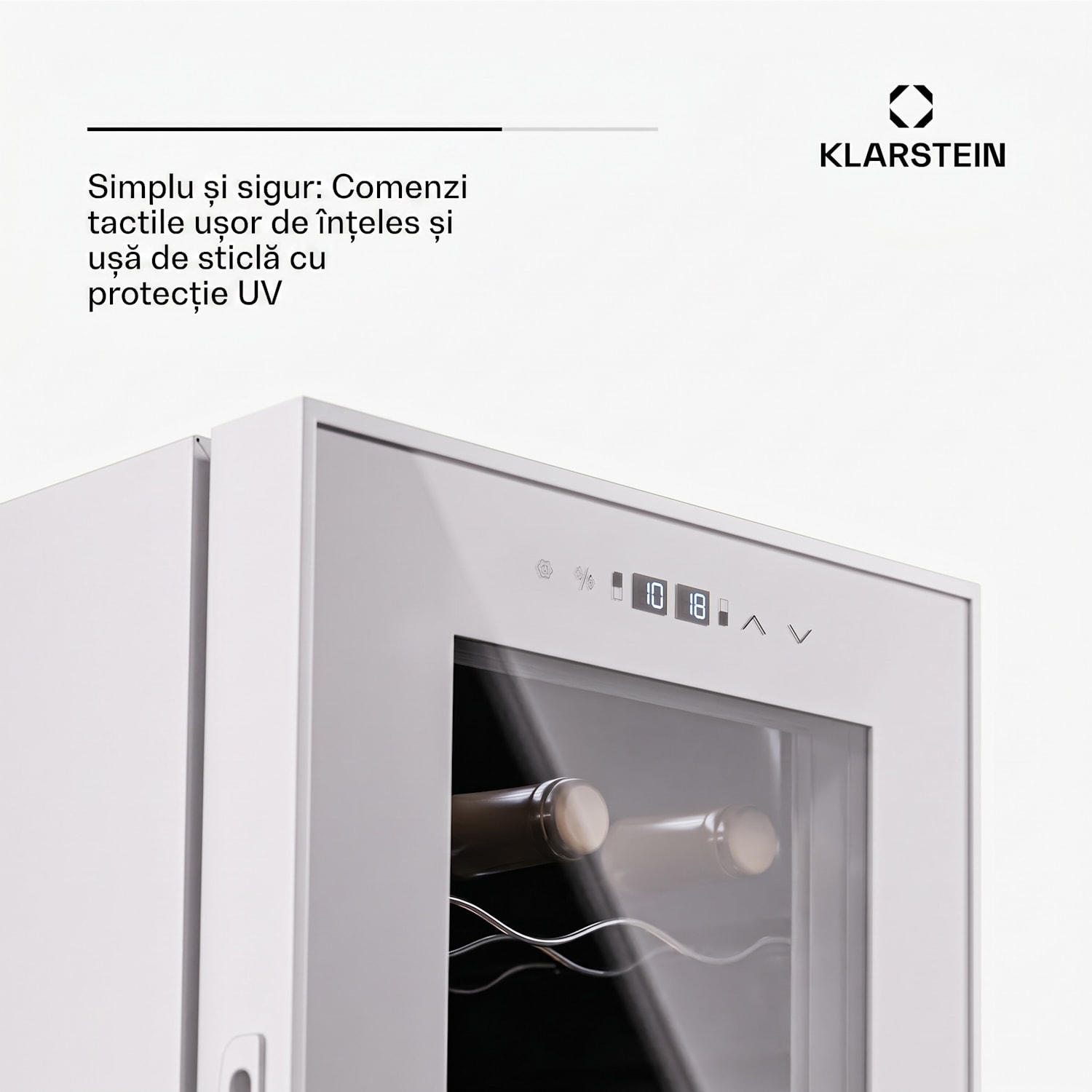 Shiraz 18 Duo, frigider pentru vin, 2 zone, 53 l / 18 sticle, 5-18 / 5-18 °C, control tactil 18 sticle | 2 | Alb
