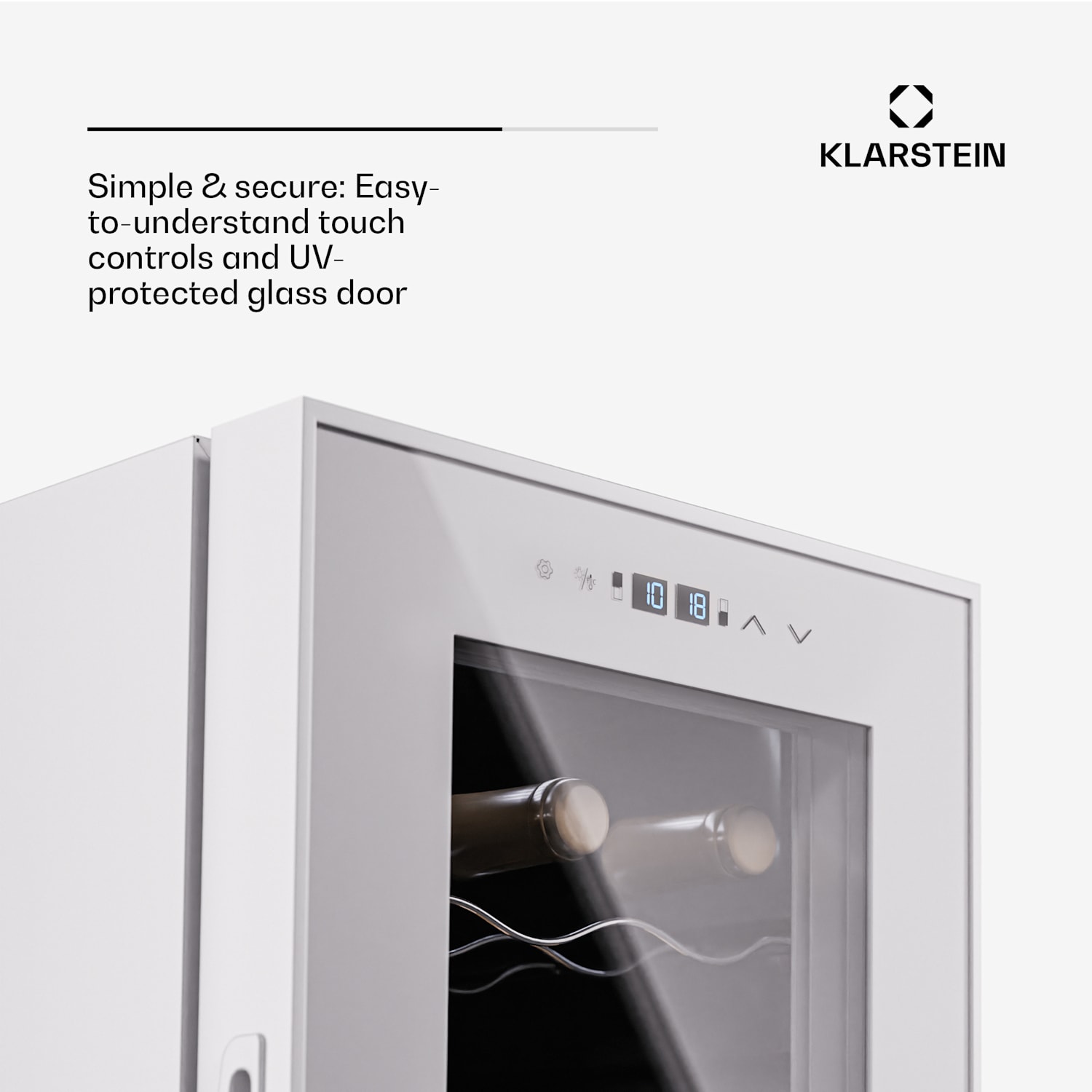 Shiraz 18 Duo wijnkoelkast 2 zones 53 liter 18 flessen 5-18°C touch 18 flessen | 2 koelzones | Wit