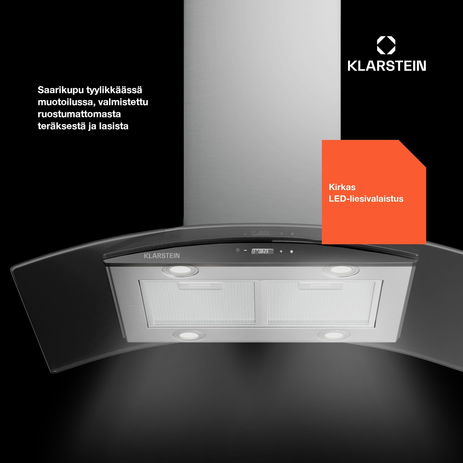 Colette liesituuletin 90 cm 601 m³/h energiatehokkuusluokka A++ ruostumaton teräs hopeanvärinen 