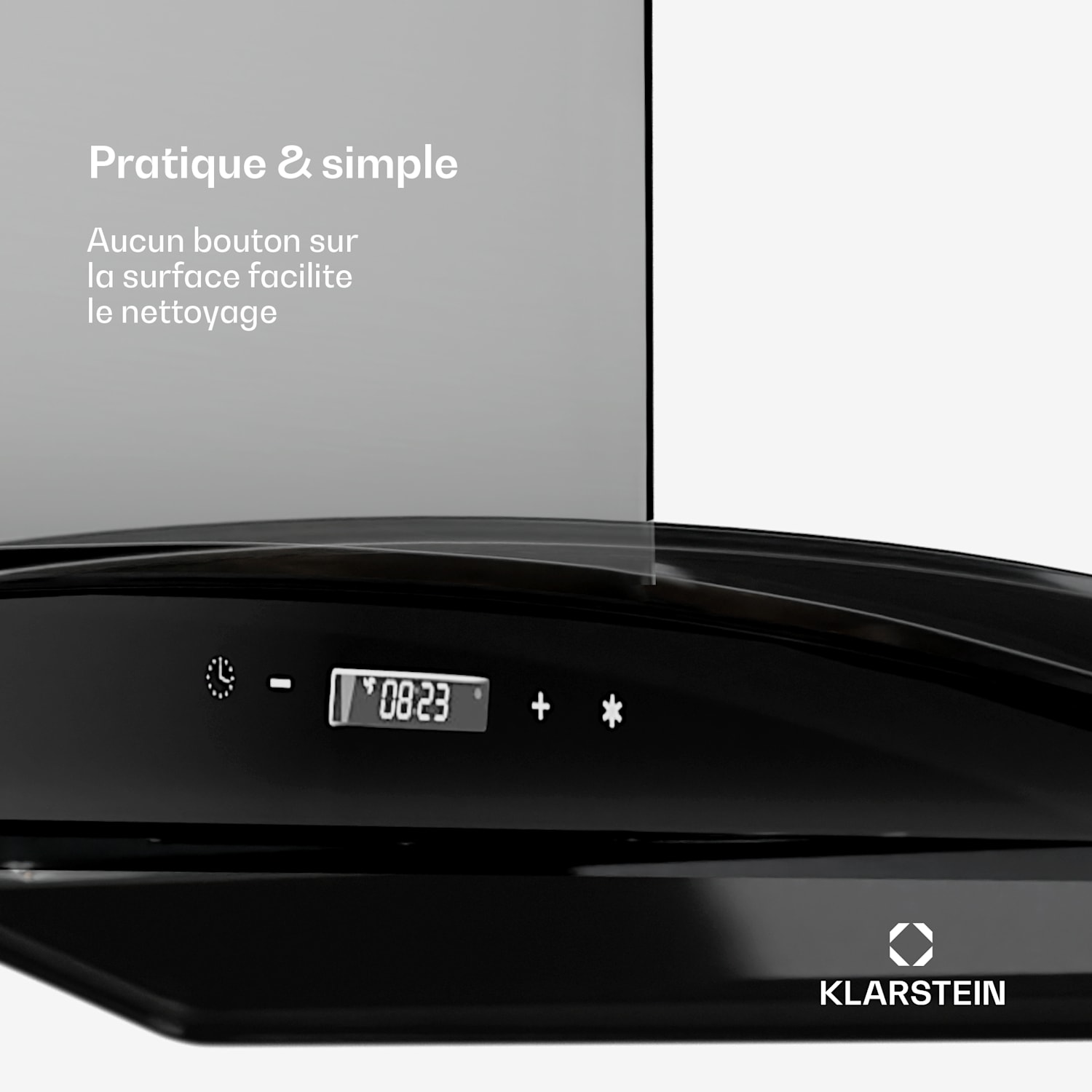 Colette Hotte aspirante îlot 90cm 600 m³/h Classe A - inox argent 