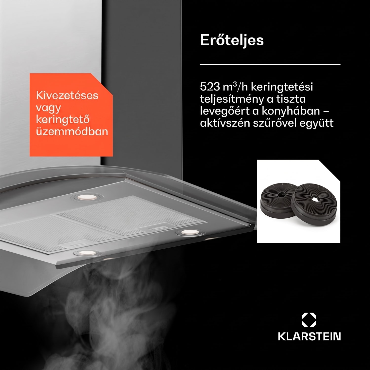 Colette, páraelszívó, 90 cm, 600 m³/ó, A energiaosztály, rozsdamentes acél, ezüst 