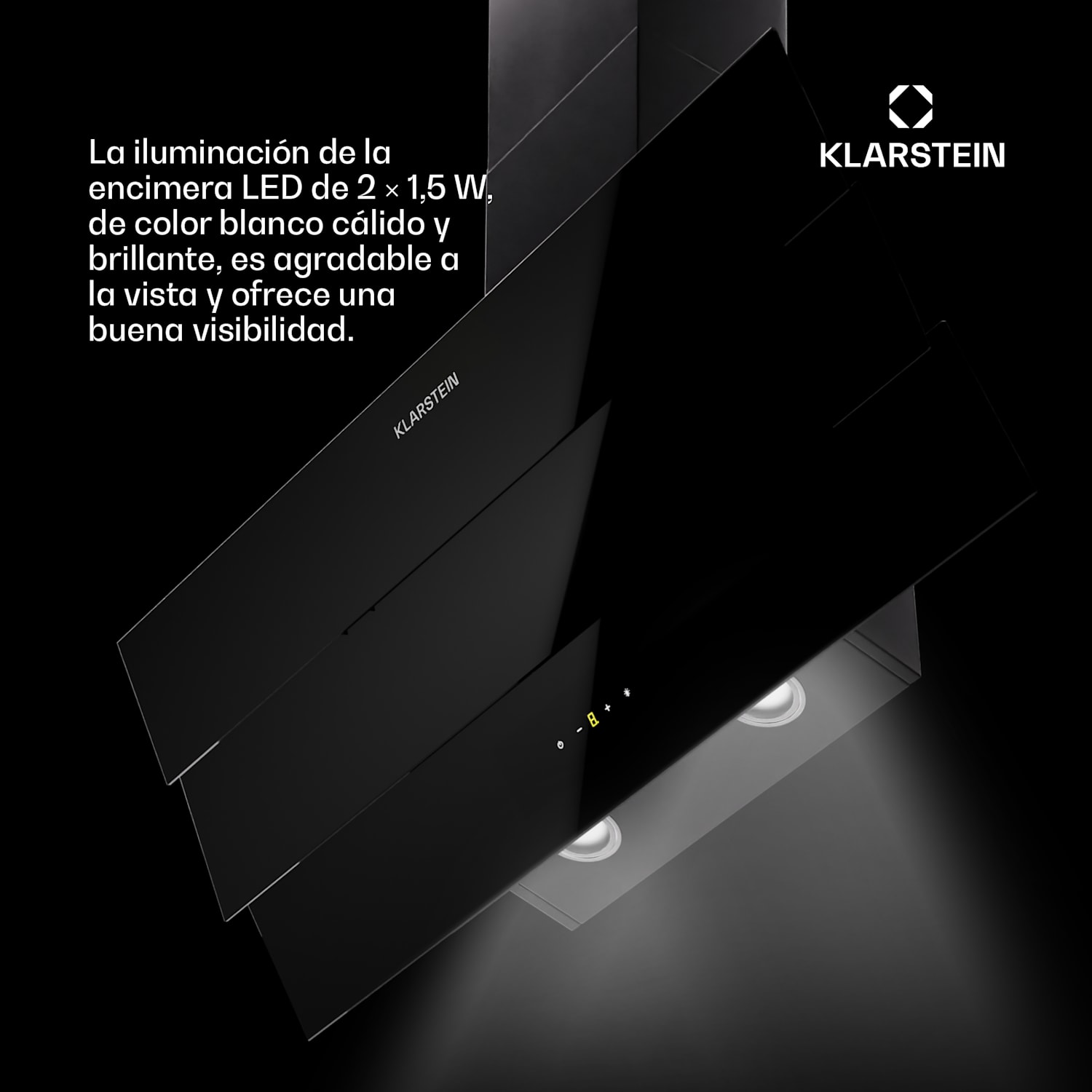 Campana de cocina Antonia 90 90 cm 247 m³/h Touch EEK A++ Cristal