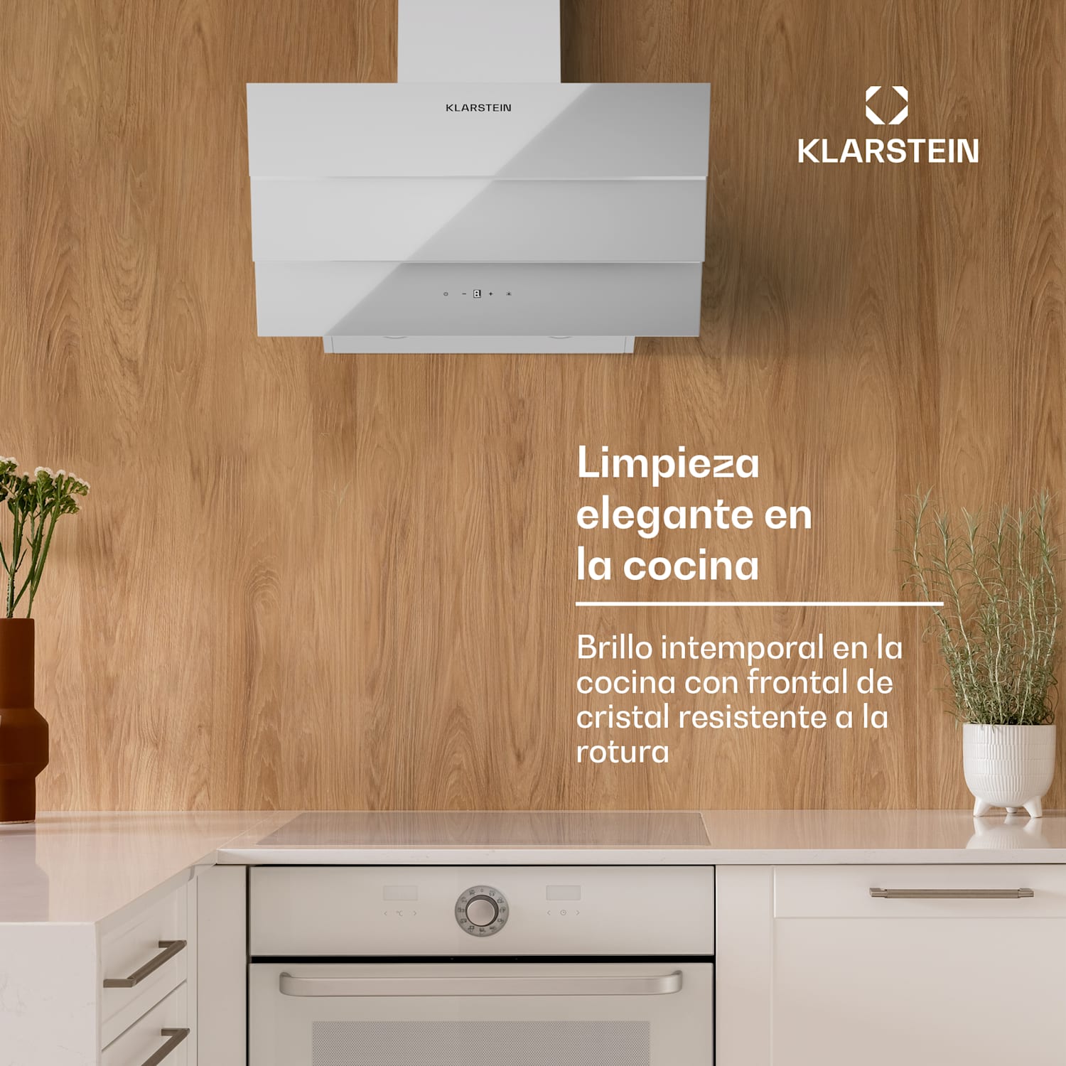 Campana de cocina Antonia 60 60cm 247 m³/h Touch EEK A++ Cristal  60 cm | Blanco