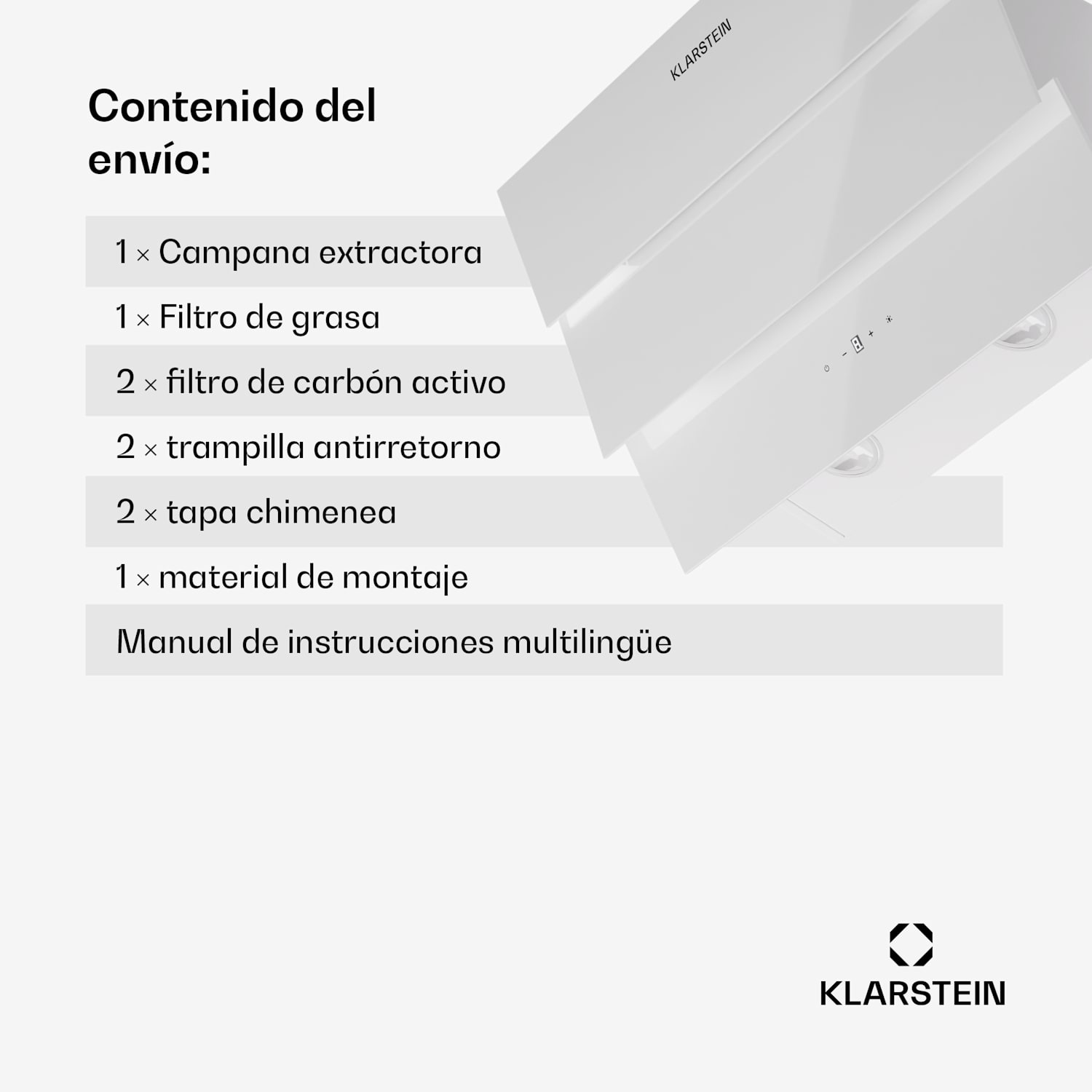 Campana de cocina Antonia 60 60cm 247 m³/h Touch EEK A++ Cristal  60 cm | Blanco