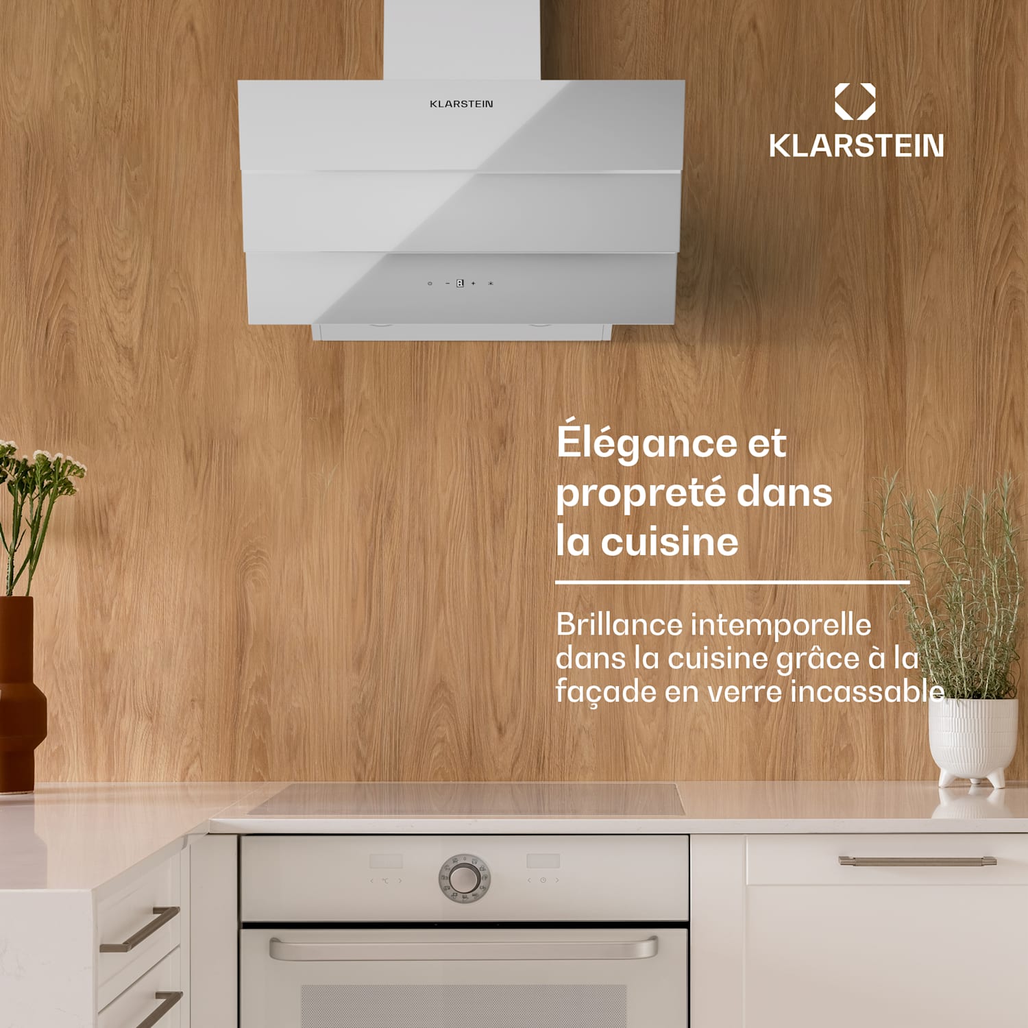 Antonia 60 hotte aspirante 60 cm 247 m³/h tactile CEE A++ verre 60 cm | Bijela