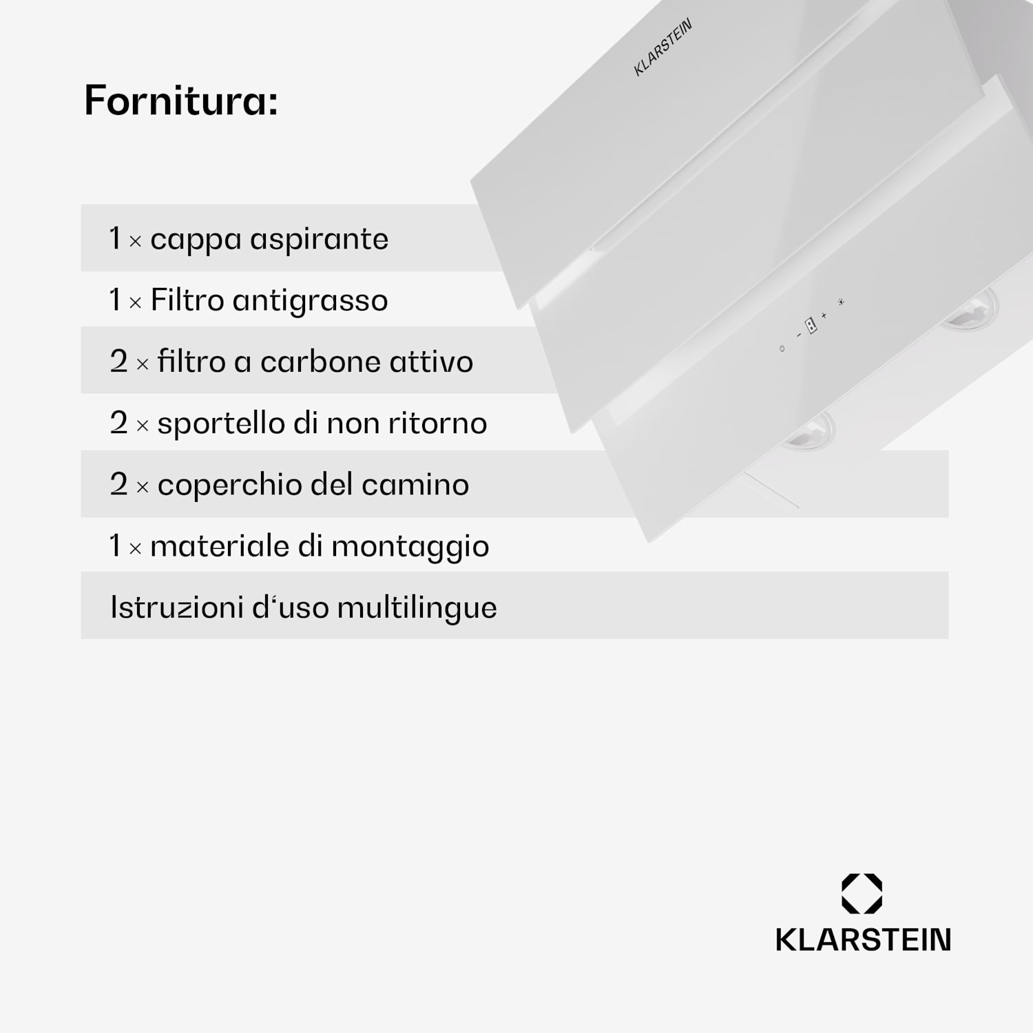 Antonia 60 cappa aspirante, 60cm, 247m³/h, touch, CEE A++, vetro 60 cm | Branco