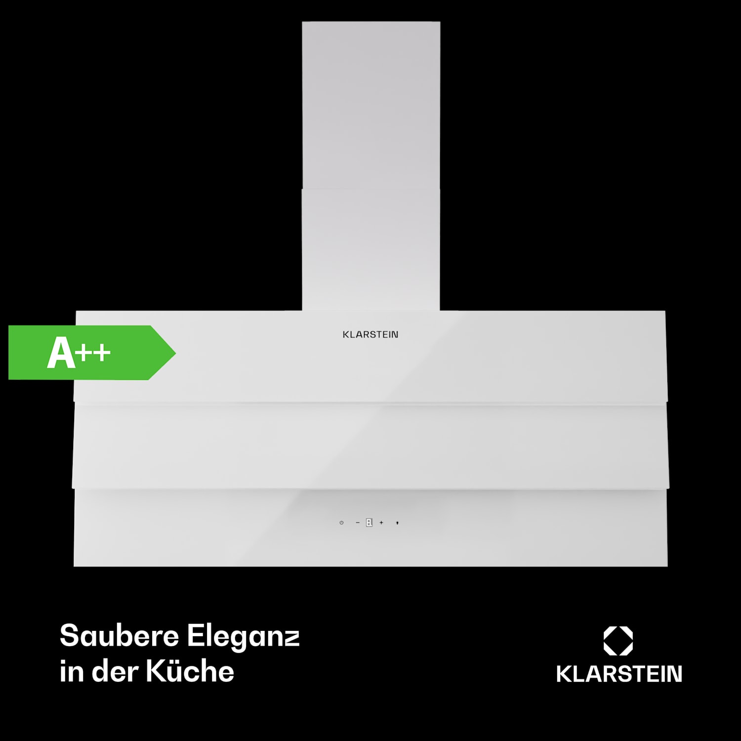 Antonia 90 Dunstabzugshaube 90cm 247m³/h Touch EEK A++ Glas 90 cm | Weiß