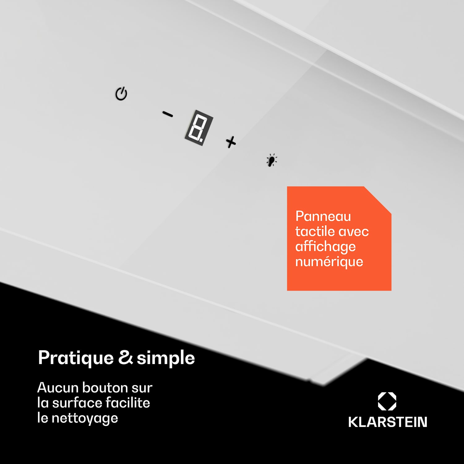 Antonia 60 hotte aspirante 60 cm 247 m³/h tactile CEE A++ verre 90 cm | Blanc