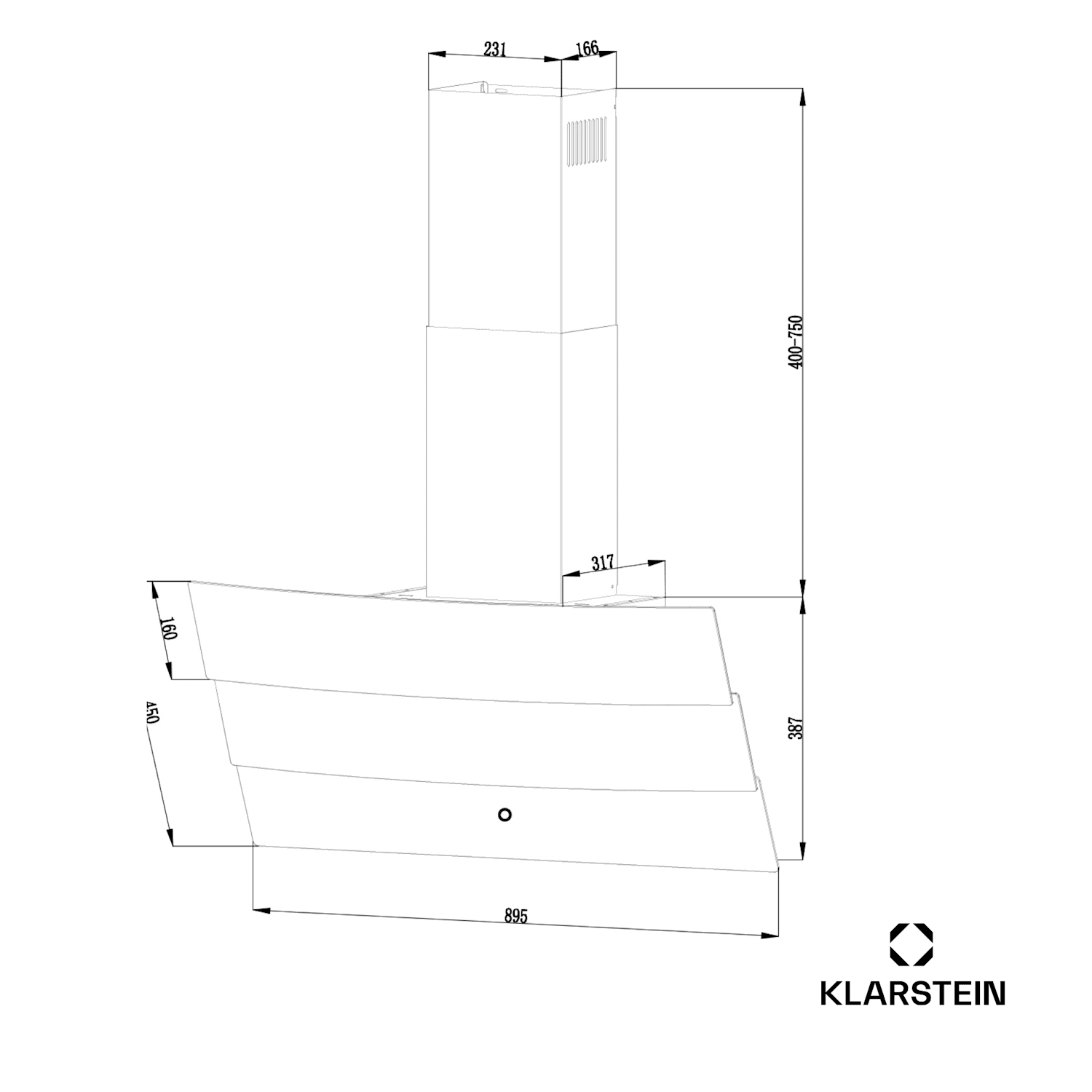 Antonia 90 afzuigkap 90 cm 247 m³/h touch EEK A++ glas 90 cm | Wit