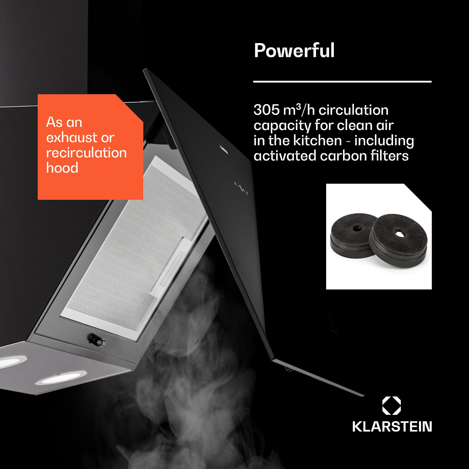 Laurel 60 Абсорбатор 60 cm Изхвърляне на въздух: 247 m³/h LED Touch 60 cm | Черно