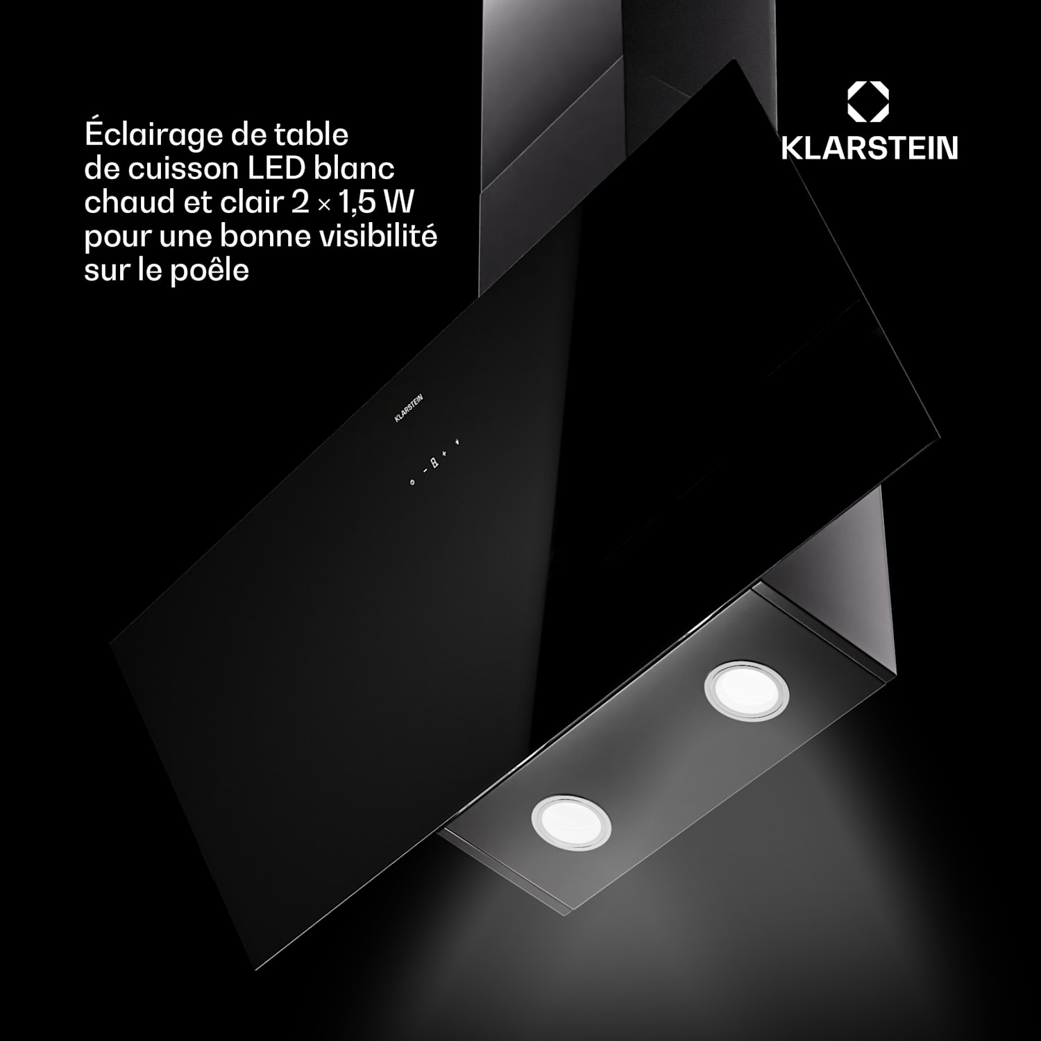 Contempo Neo hotte encastrée extraction/recyclage capacité d'extraction 175 m³/h SenseControl commande tactile intégrée, façade en acier inoxydable / verre acrylique 