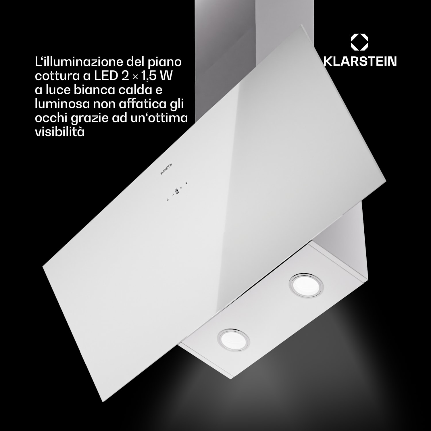 Laurel cappa aspirante 90cm aspirazione 247 m³/h LED touch 